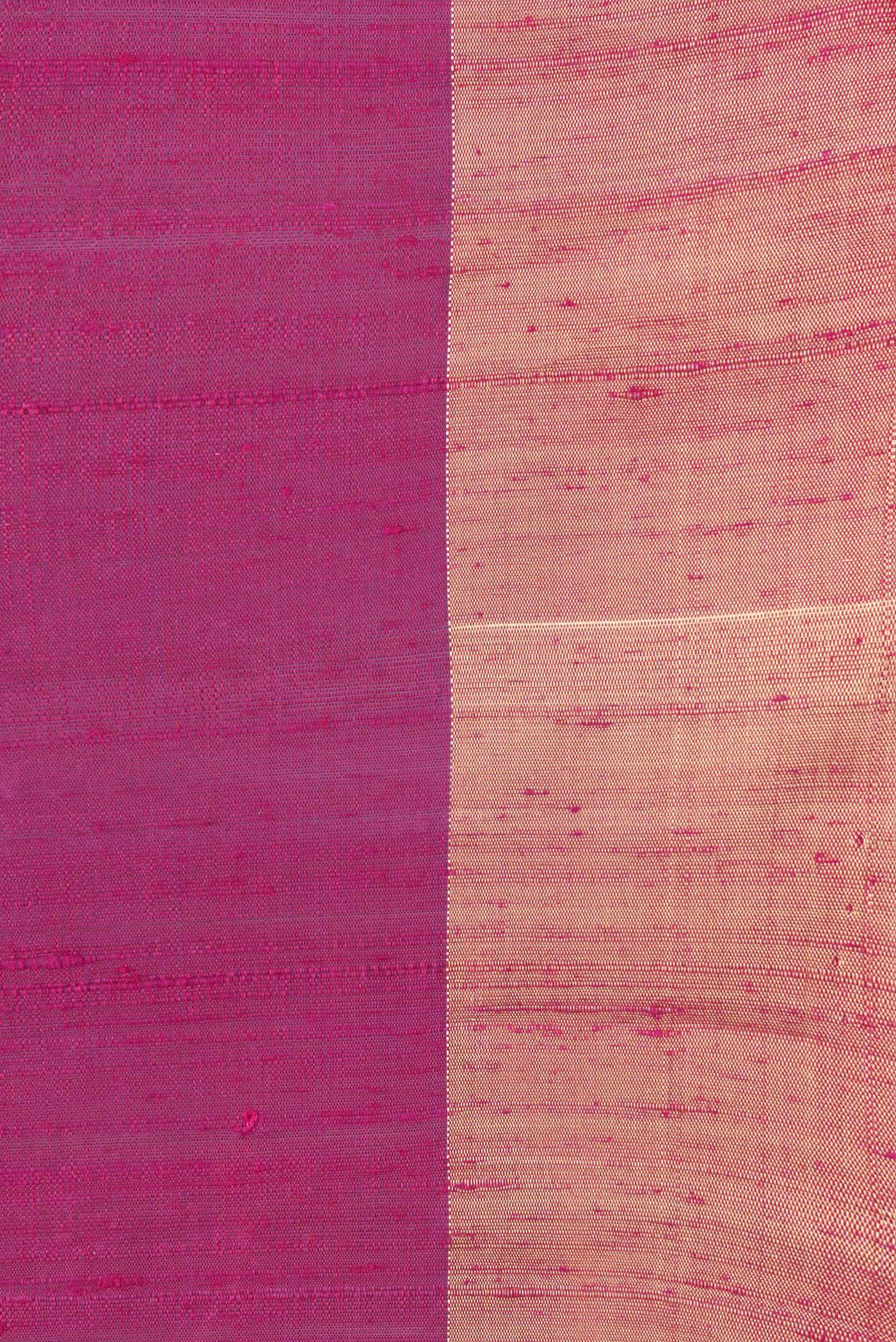 Border image of Dark Pink Dual Tone Banarasi Raw Silk Saree with Plain Body and Zari Border. 