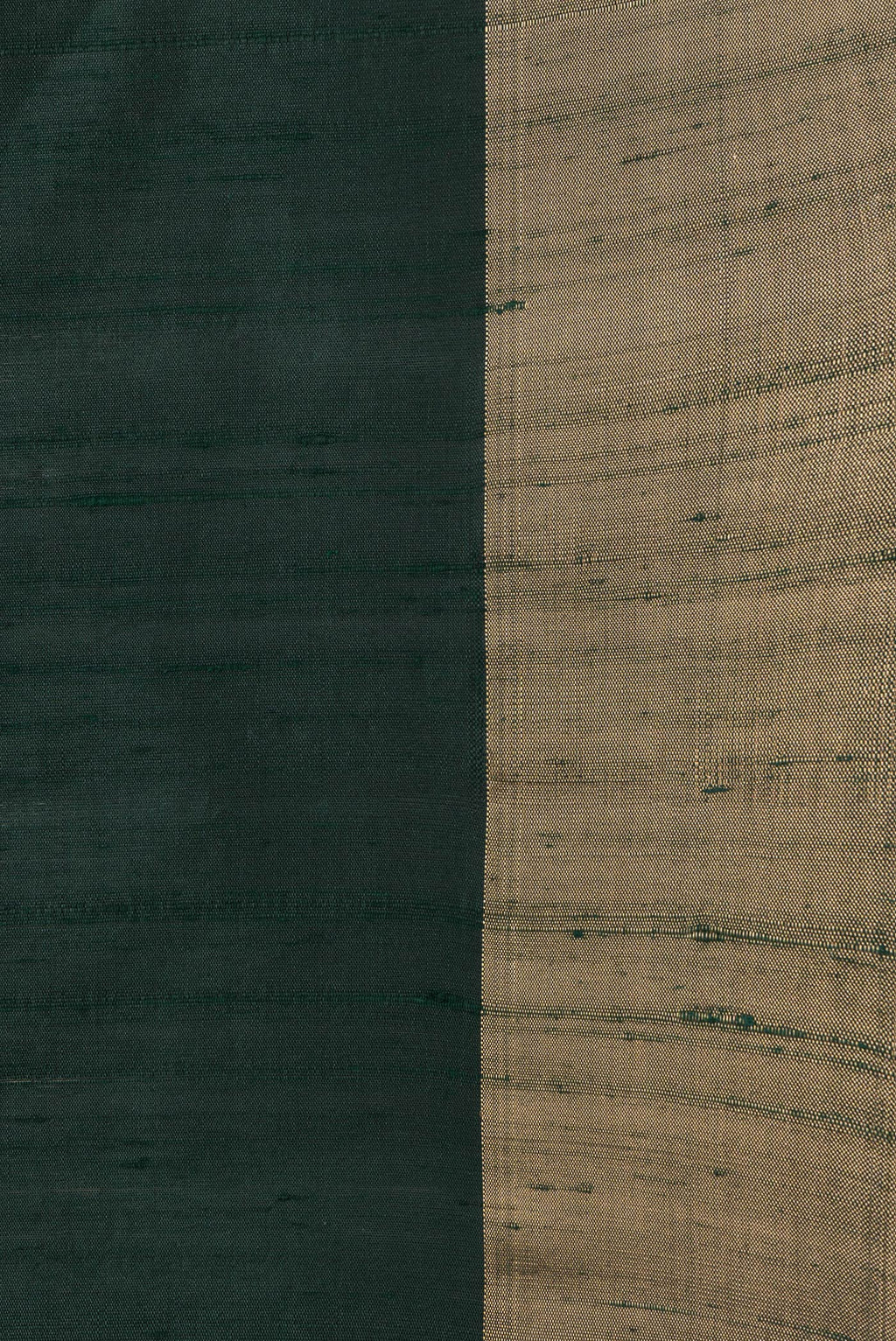 Border image of Bottle Green Dual Tone Raw Silk Saree with Plain Body and Zari Border. 