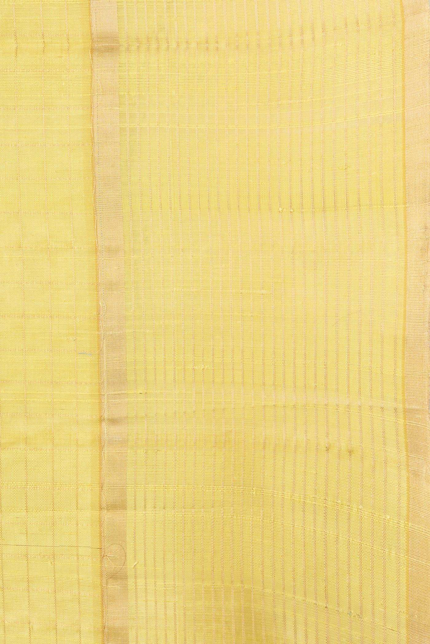 Border image of Lemon Yellow Dual Tone Raw Silk Saree with Checked design on the body and Zari Border. 