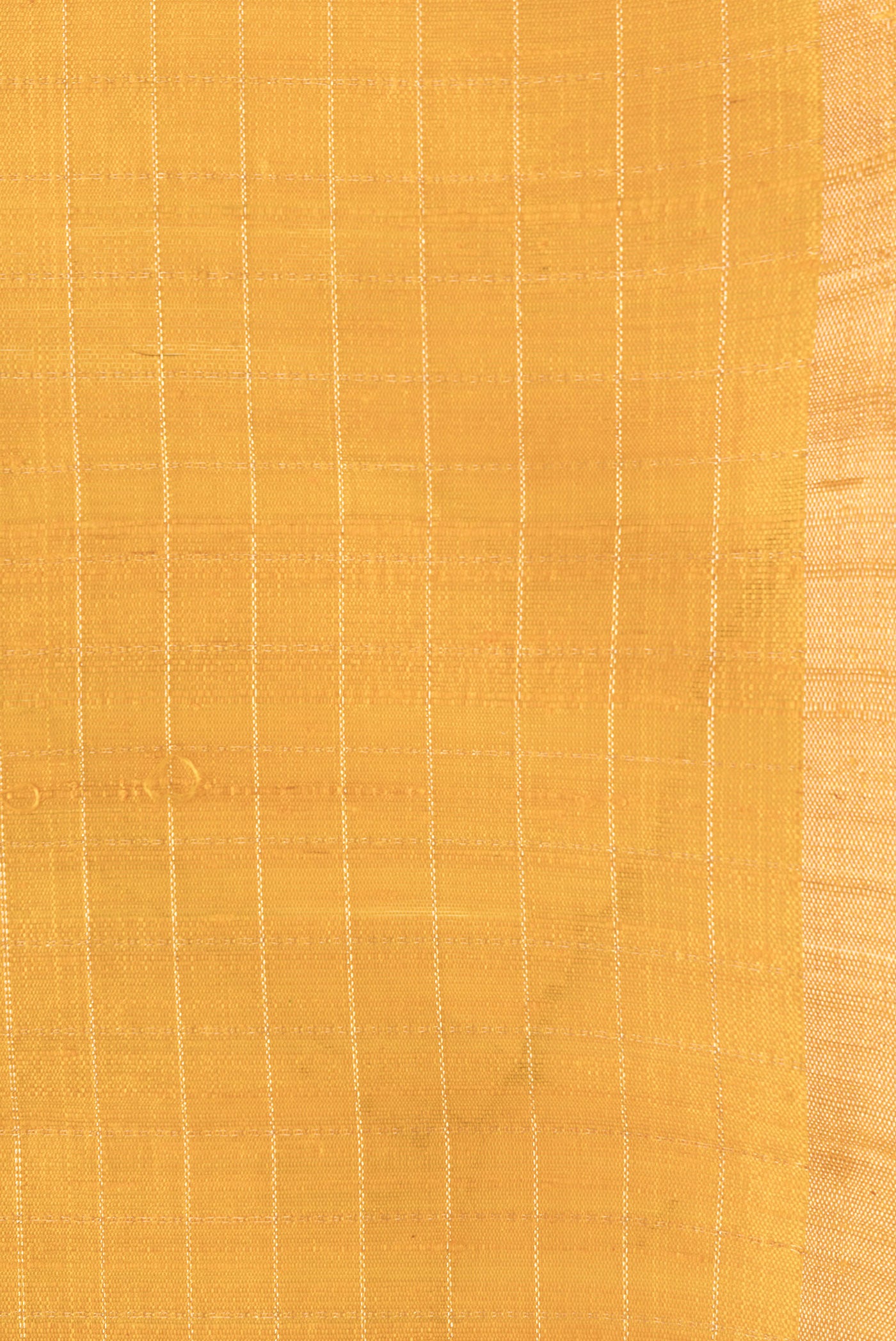 Border image of Yellow Dual Tone Raw Silk Saree with Checked design on the body and Zari Border. 