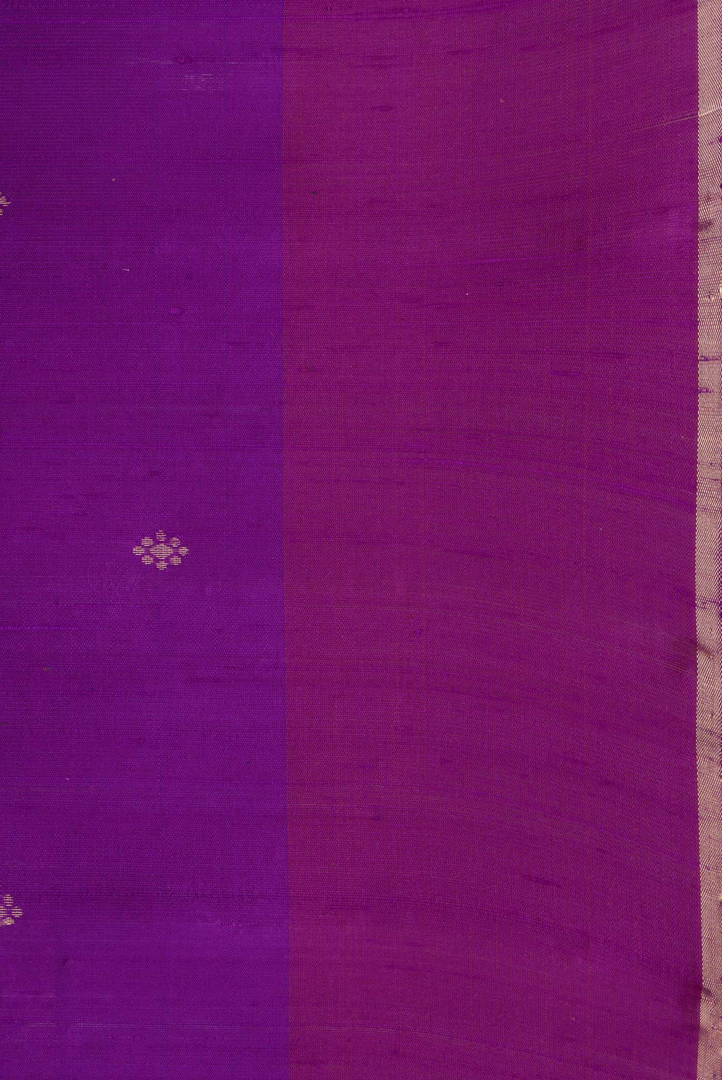 Border image of Peacock Blue Dual Tone Raw Silk Saree with Zari Butta on the body and Thin Zari Line. 