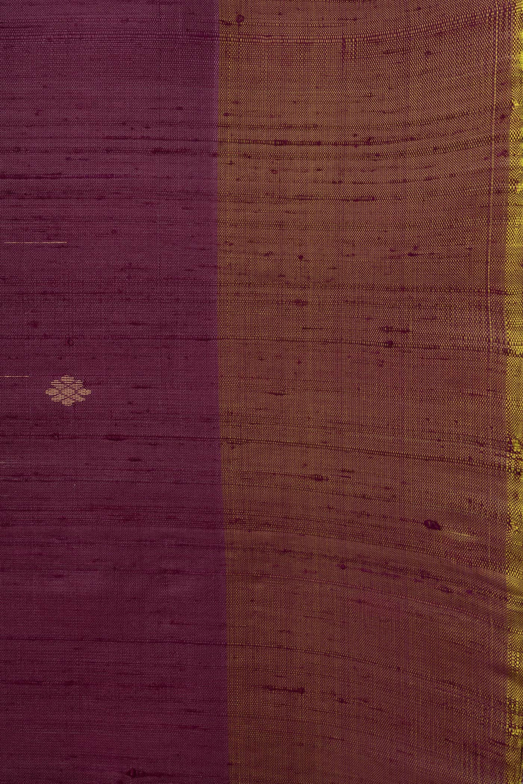 Border image of Purple Dual Tone Raw Silk Saree with Zari Butta on the body and Plain Border. 