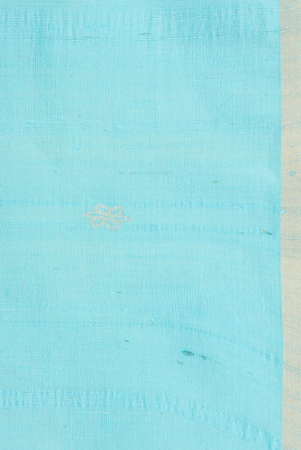 Border image of Sky Blue Dual Tone Raw Silk Saree with Zari Butta on the body and Zari Border. 