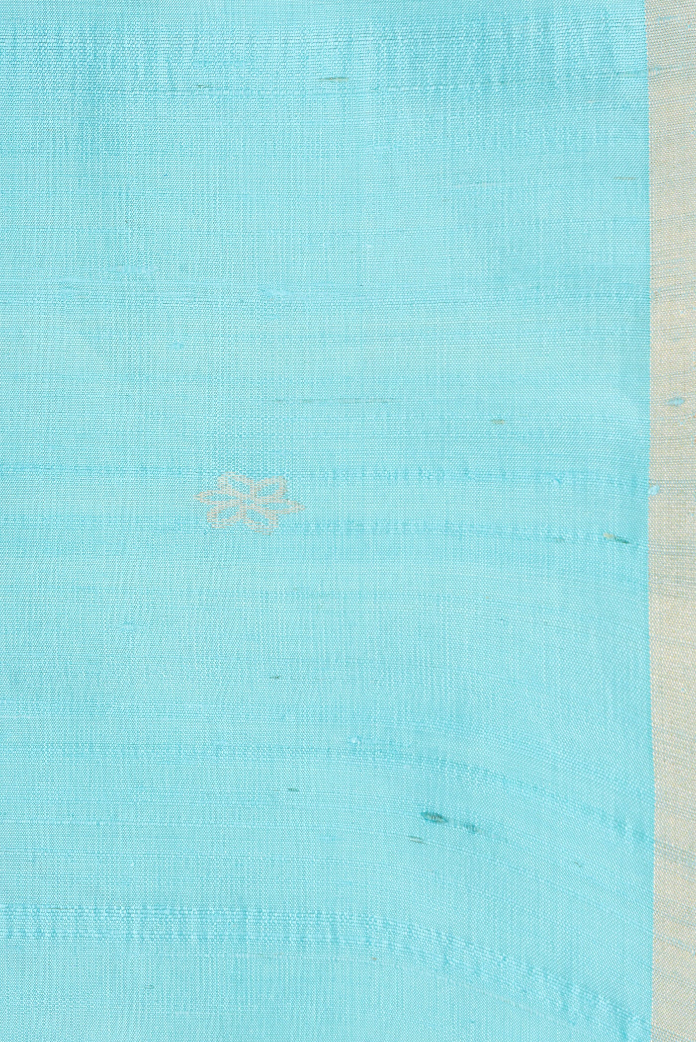 Border image of Sky Blue Dual Tone Raw Silk Saree with Zari Butta on the body and Zari Border. 