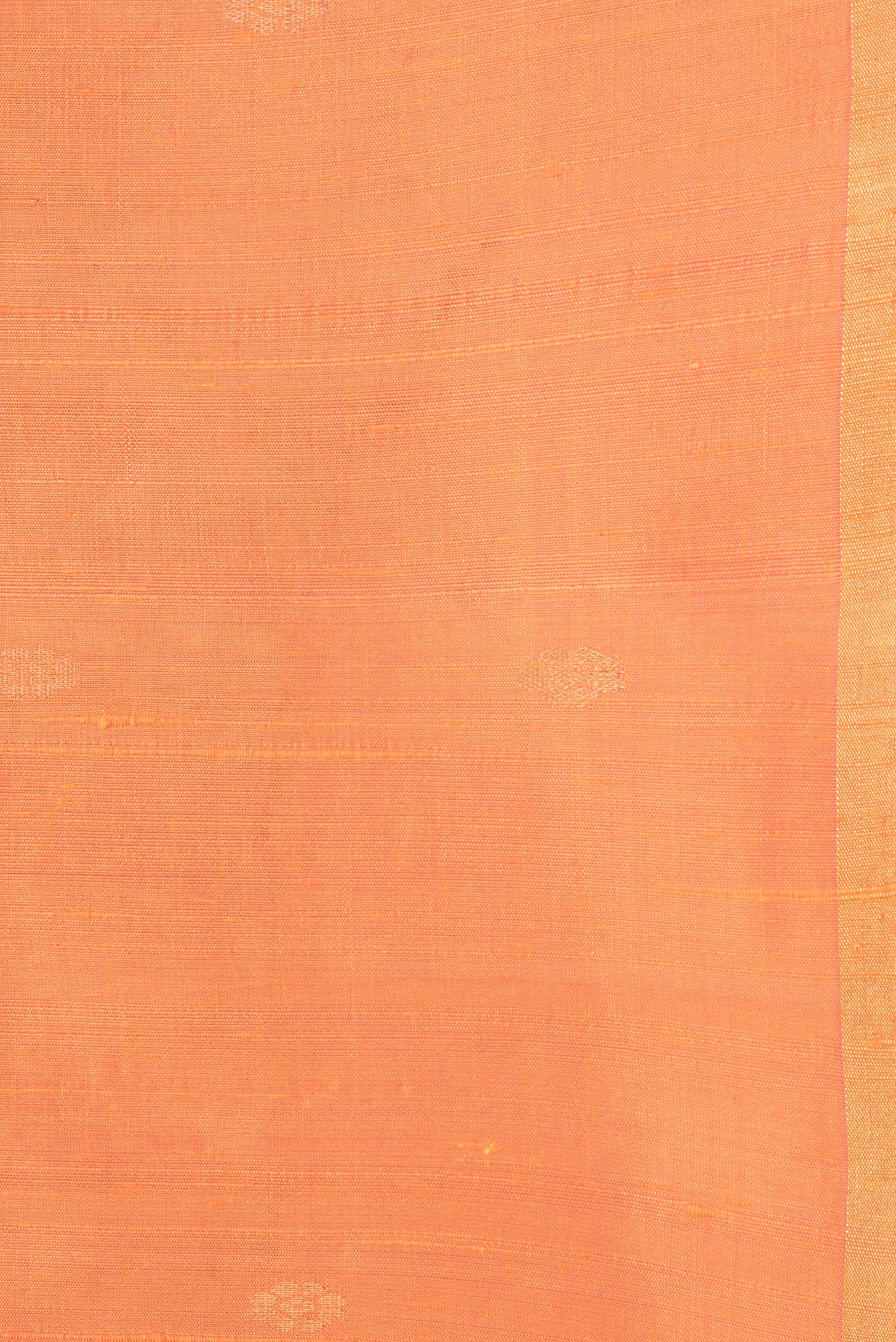 Border image of Orange Dual Tone Raw Silk Saree with Zari Butta on the body and Zari Border. 