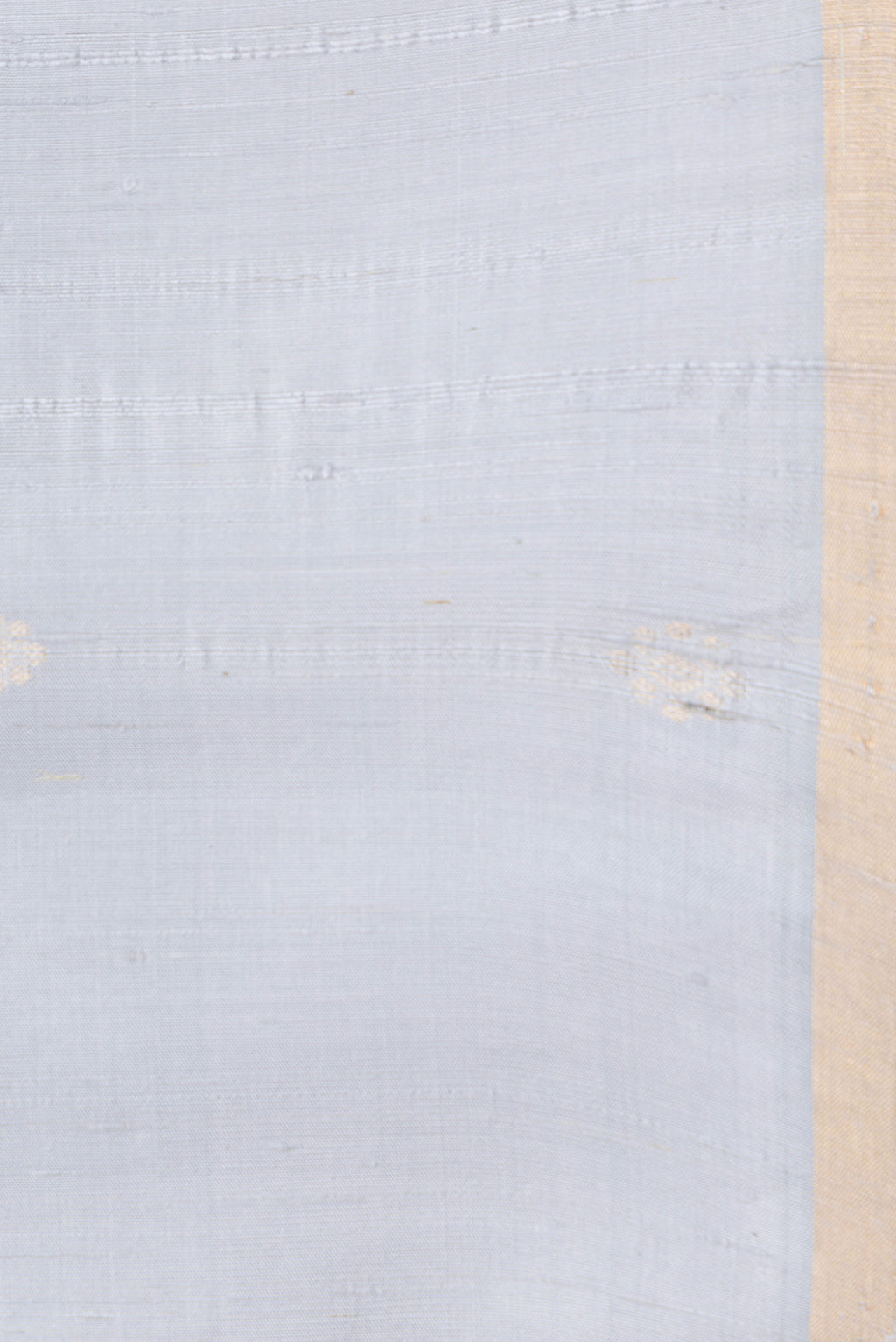 Border image of Grey Dual Tone Raw Silk Saree with Zari Butta on the body and Zari Border. 