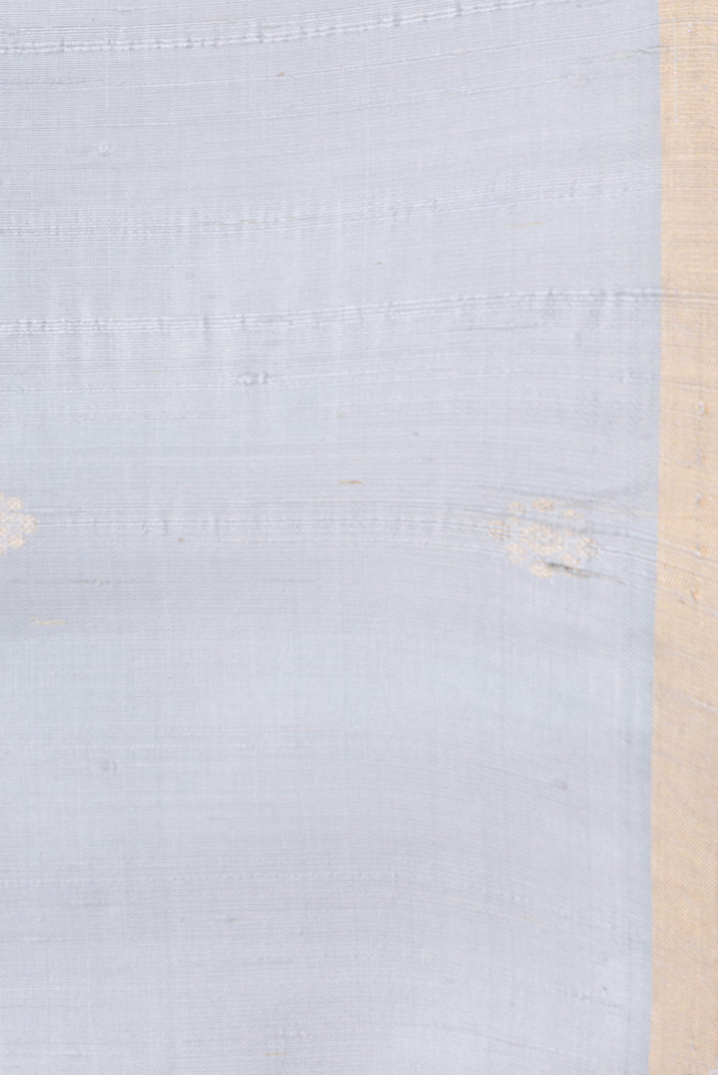 Border image of Grey Dual Tone Raw Silk Saree with Zari Butta on the body and Zari Border. 
