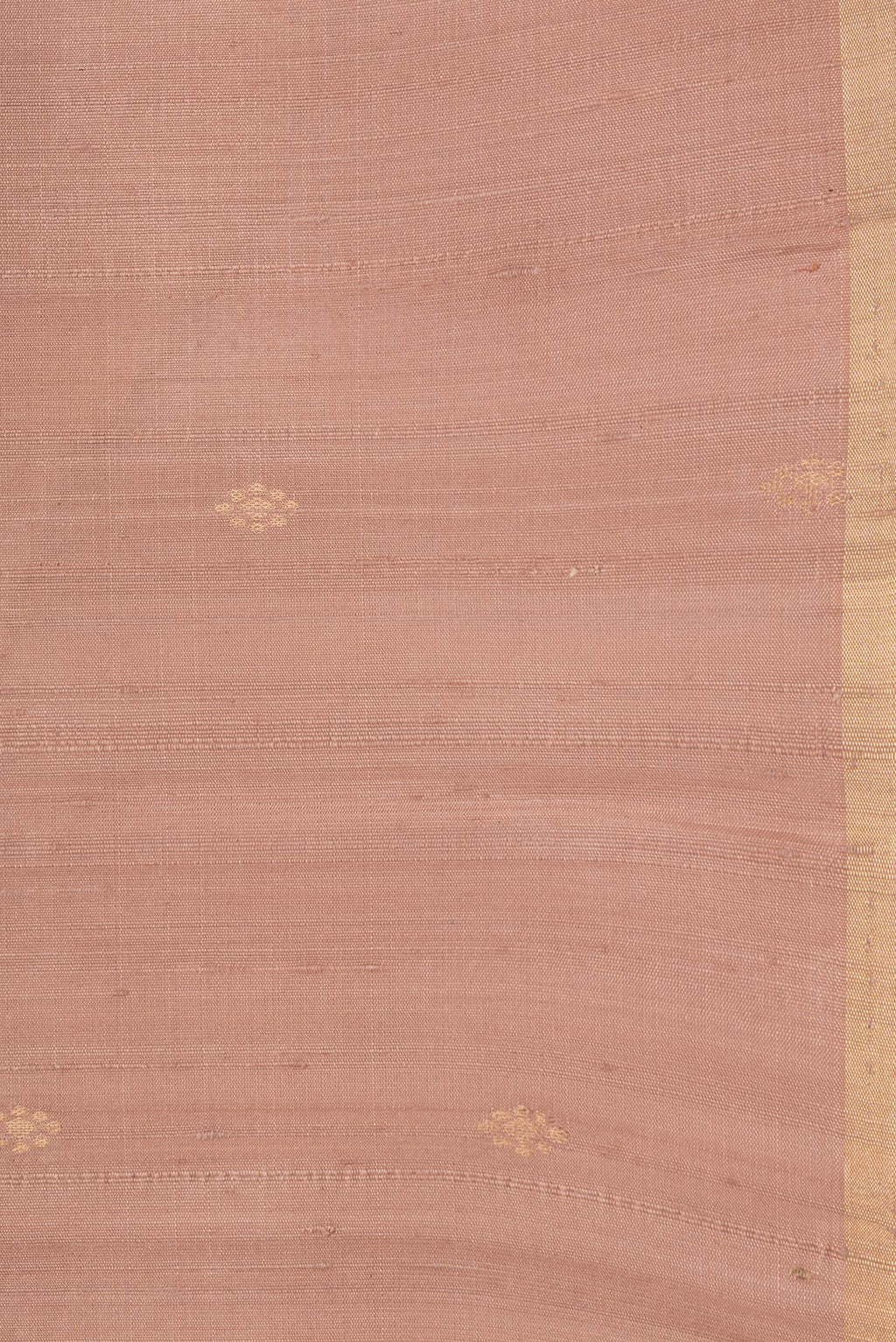 Border image of Dark Beige Dual Tone Raw Silk Saree with Zari Butta on the body and Thin Zari Line. 