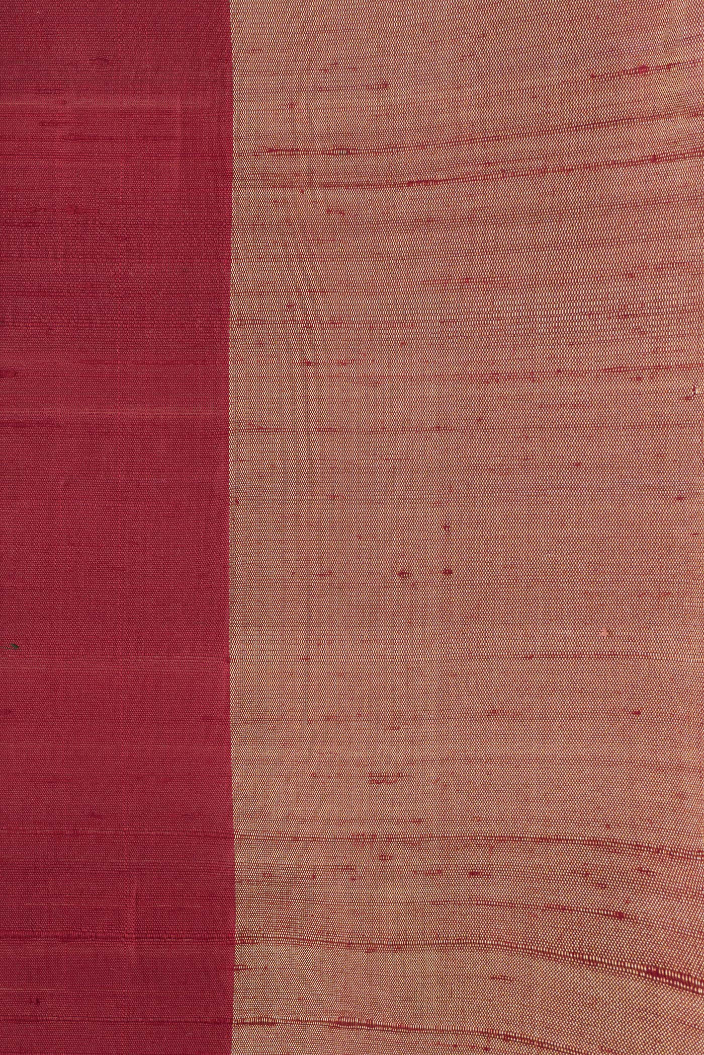 Border image of Maroon Dual Tone Raw Silk Saree with Plain Body and Zari Border. 