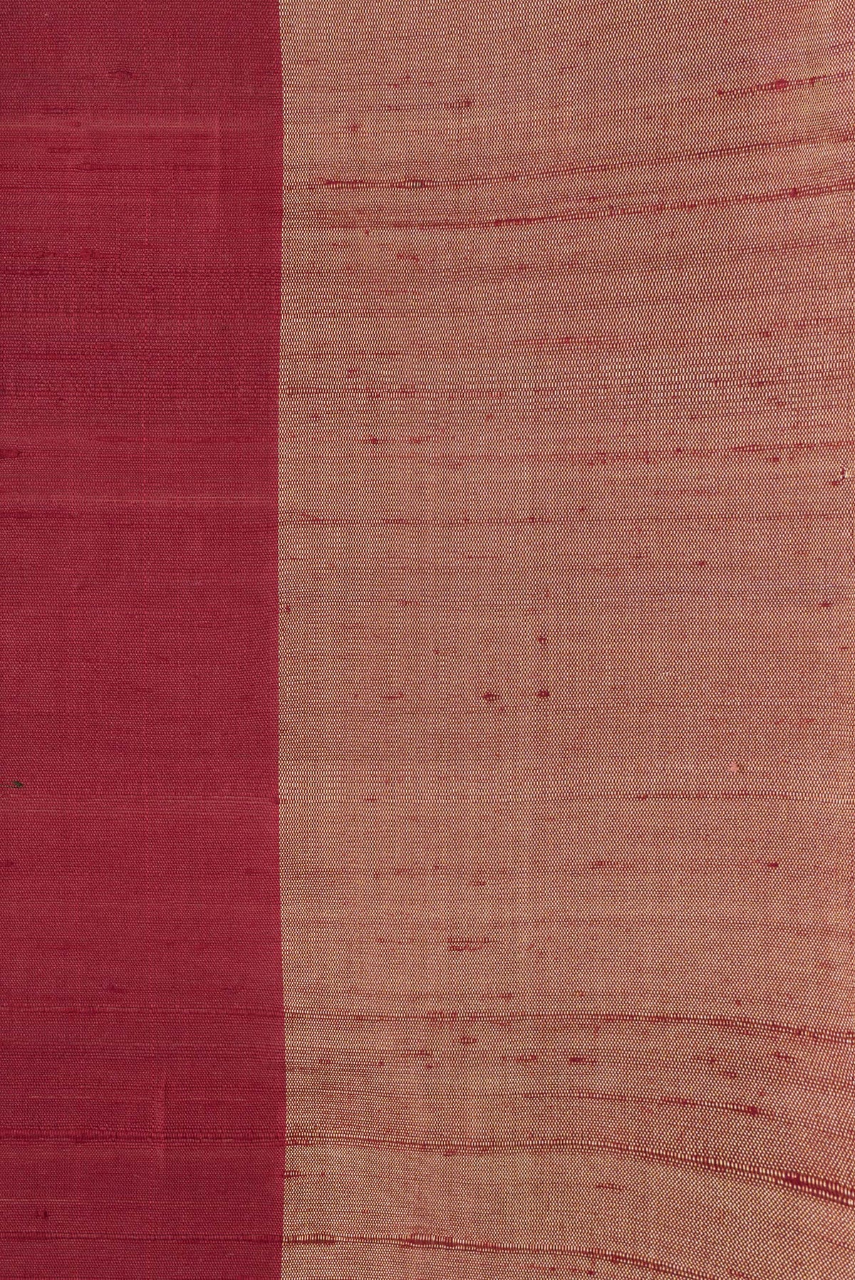 Border image of Maroon Dual Tone Raw Silk Saree with Plain Body and Zari Border. 