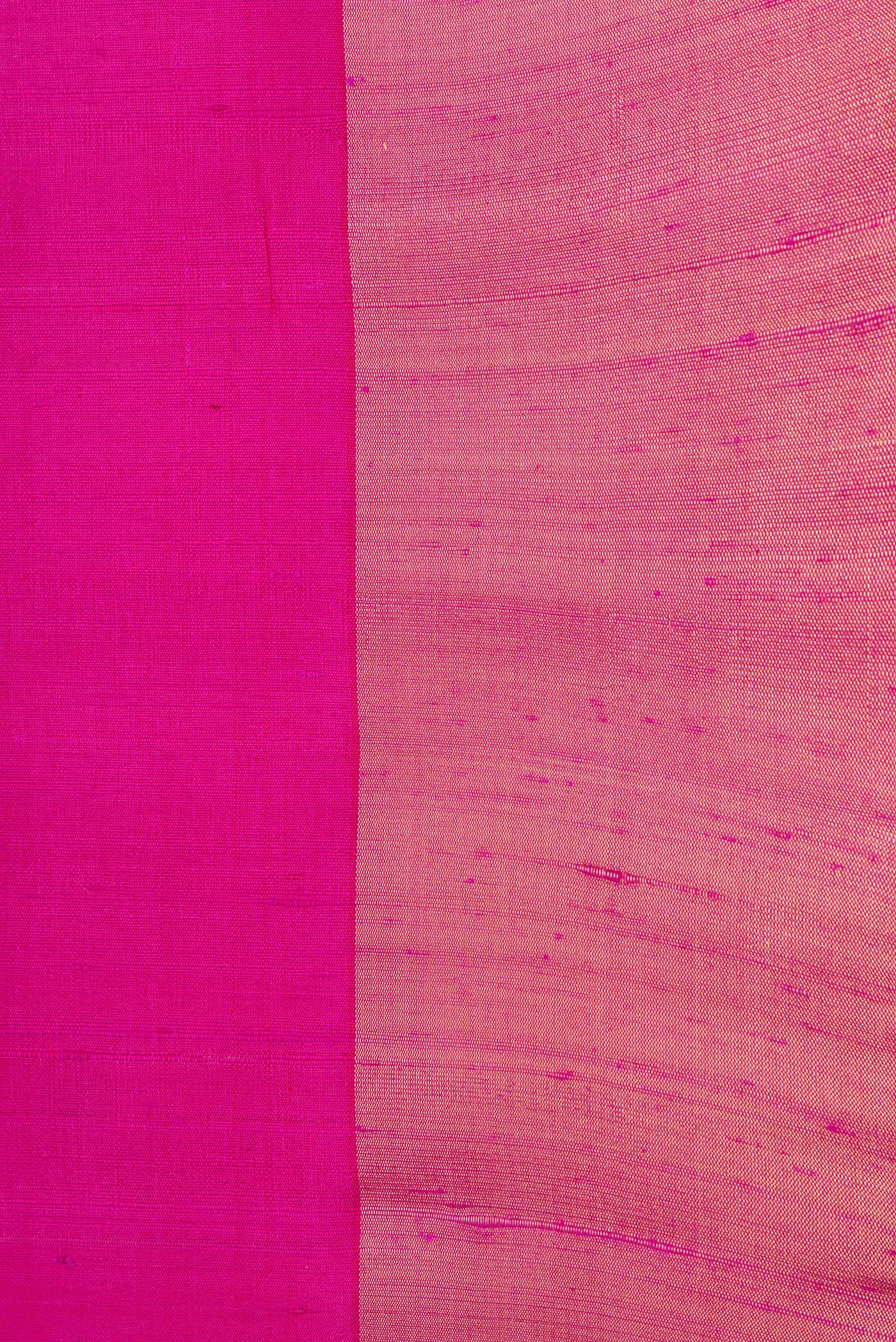 Border image of Dark Pink Dual Tone Raw Silk Saree with Plain Body and Zari Border. 