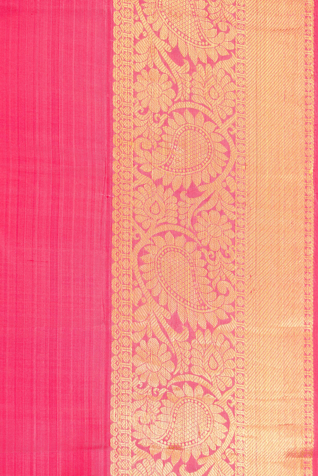 Border image of Pink Dual Tone Kanjivaram Silk Saree with Zari Butta on the body and Zari Border. 