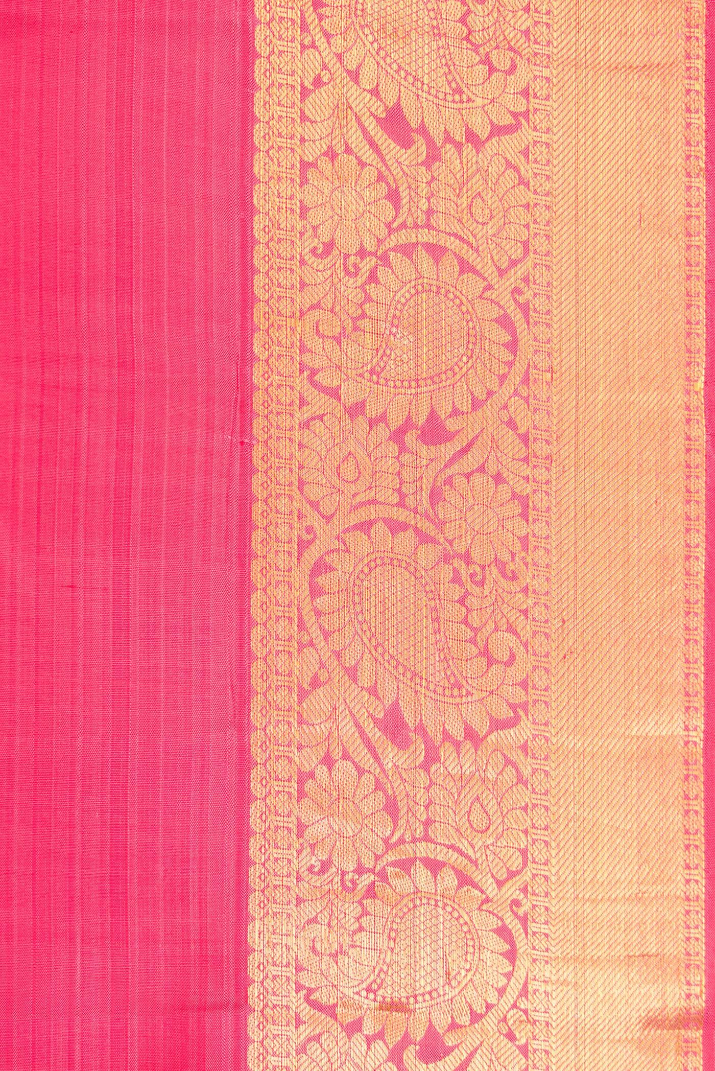 Border image of Pink Dual Tone Kanjivaram Silk Saree with Zari Butta on the body and Zari Border. 