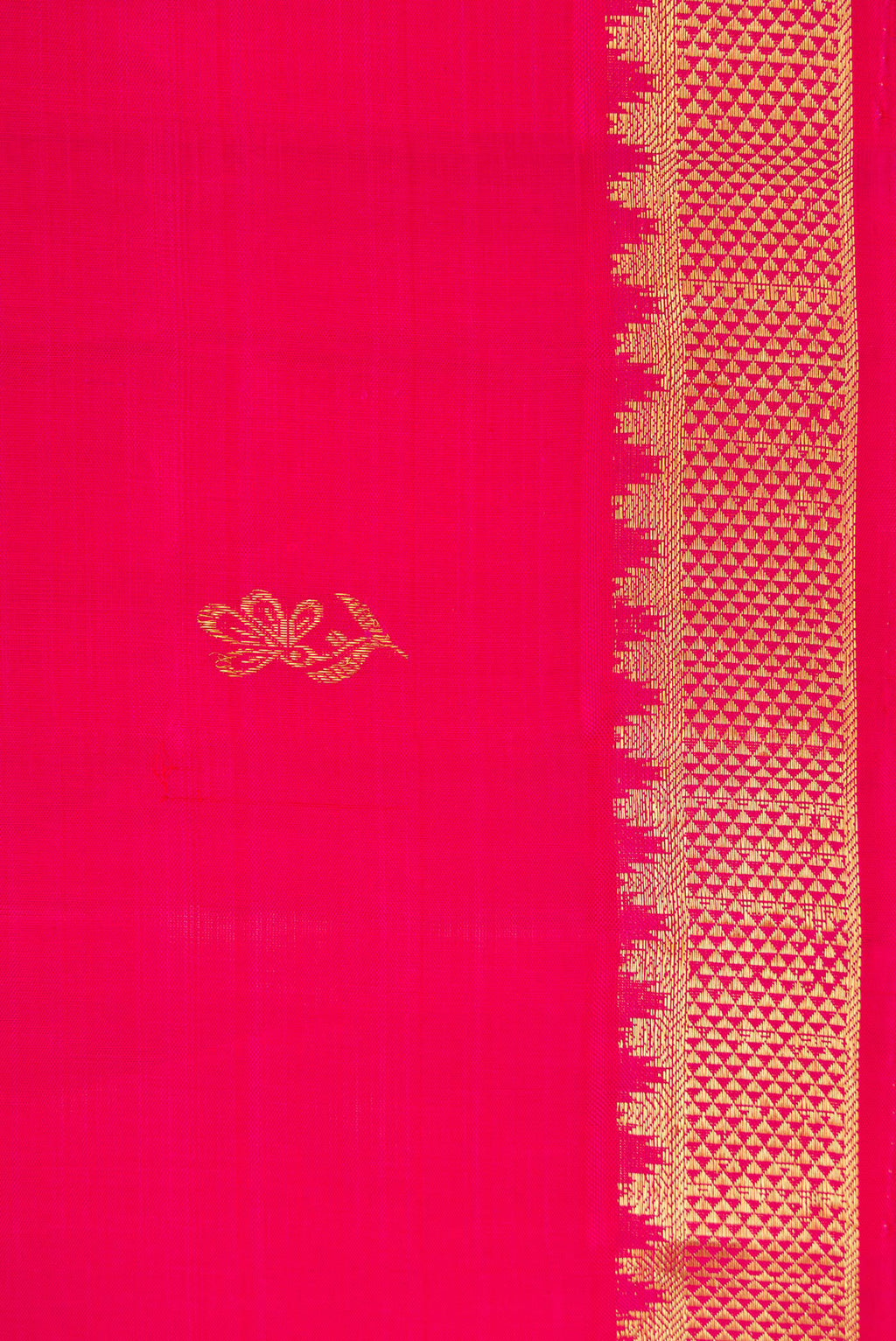 Border image of Pink Dual Tone Kanjivaram Silk Saree with Zari Butta on the body and Zari Border. 