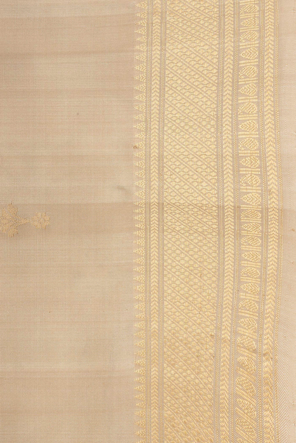 Border image of Sandal Dual Tone Soft Silk Saree with Zari Butta on the body and Zari Border. 