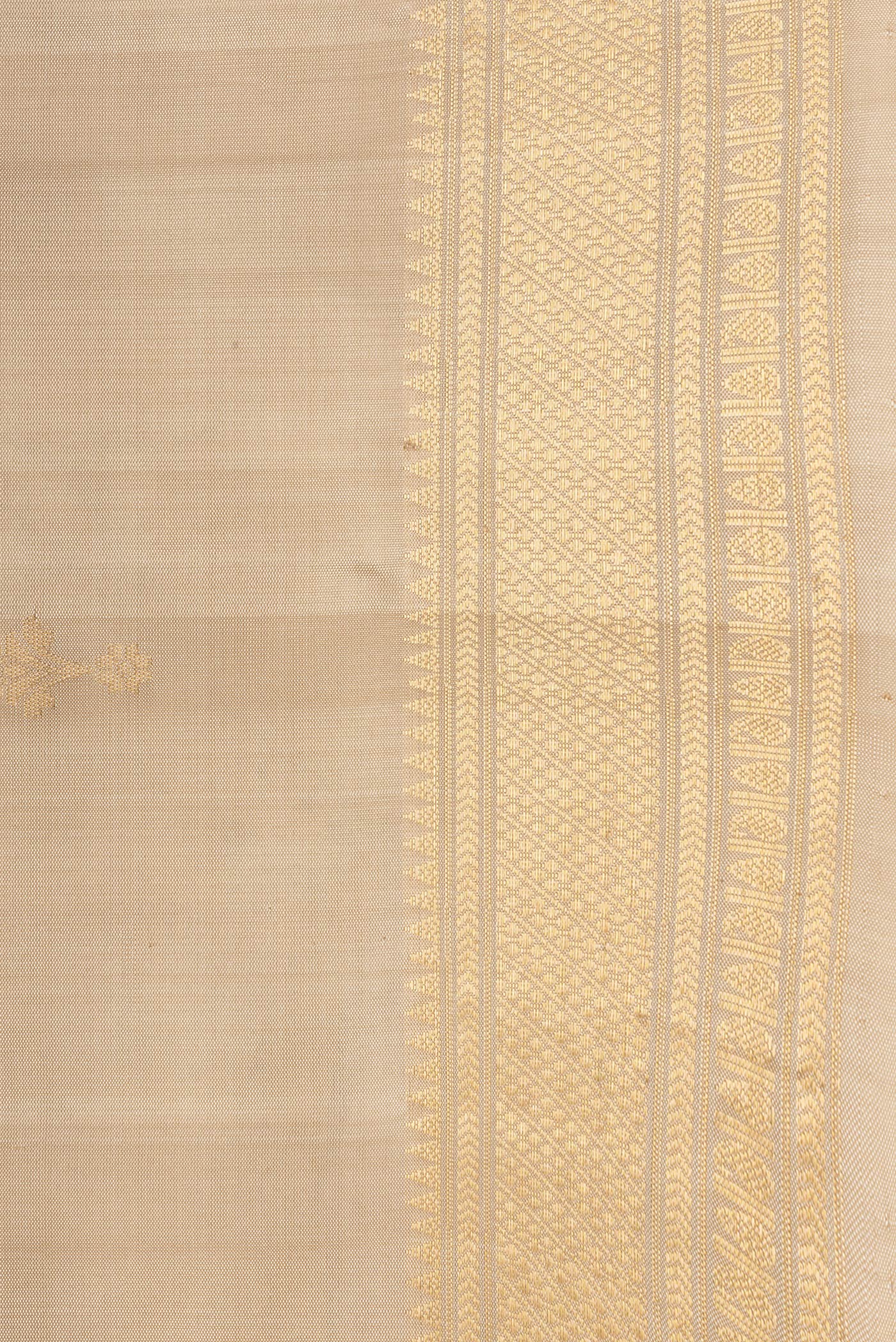 Border image of Sandal Dual Tone Soft Silk Saree with Zari Butta on the body and Zari Border. 