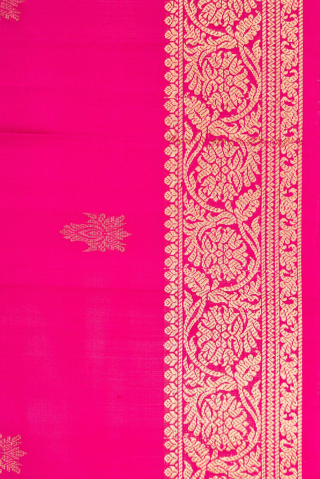 Border image of Pink Dual Tone Soft Silk Saree with Zari Butta on the body and Zari Border. 
