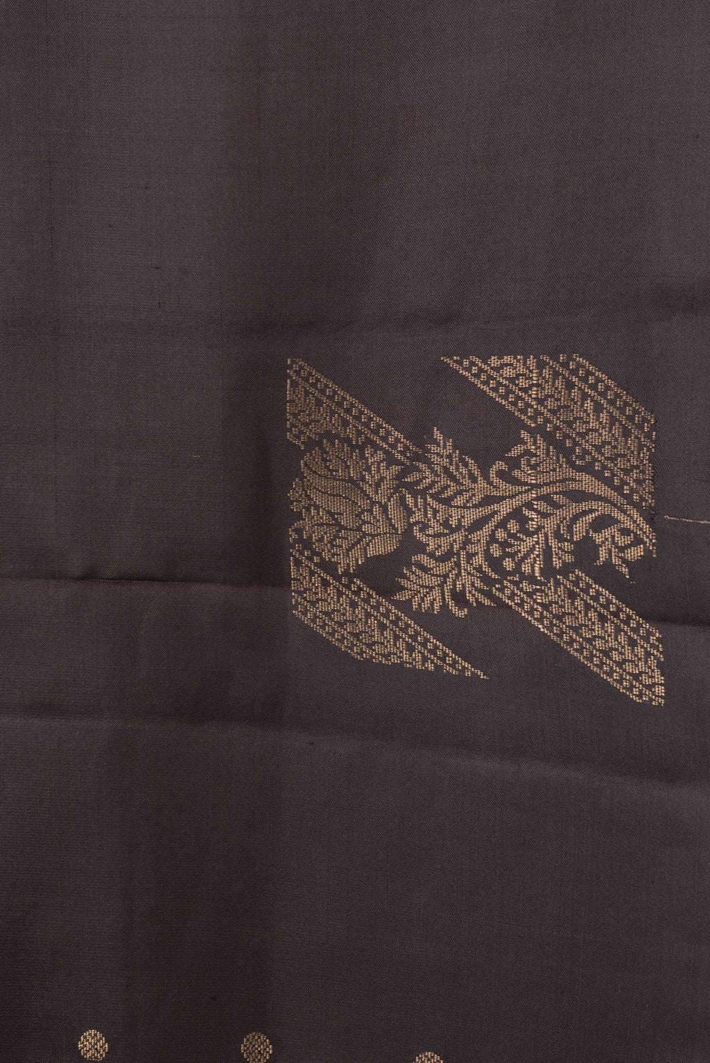 Border image of Coffee Brown Dual Tone Soft Silk Saree with Zari Butta on the body and Without Border. 