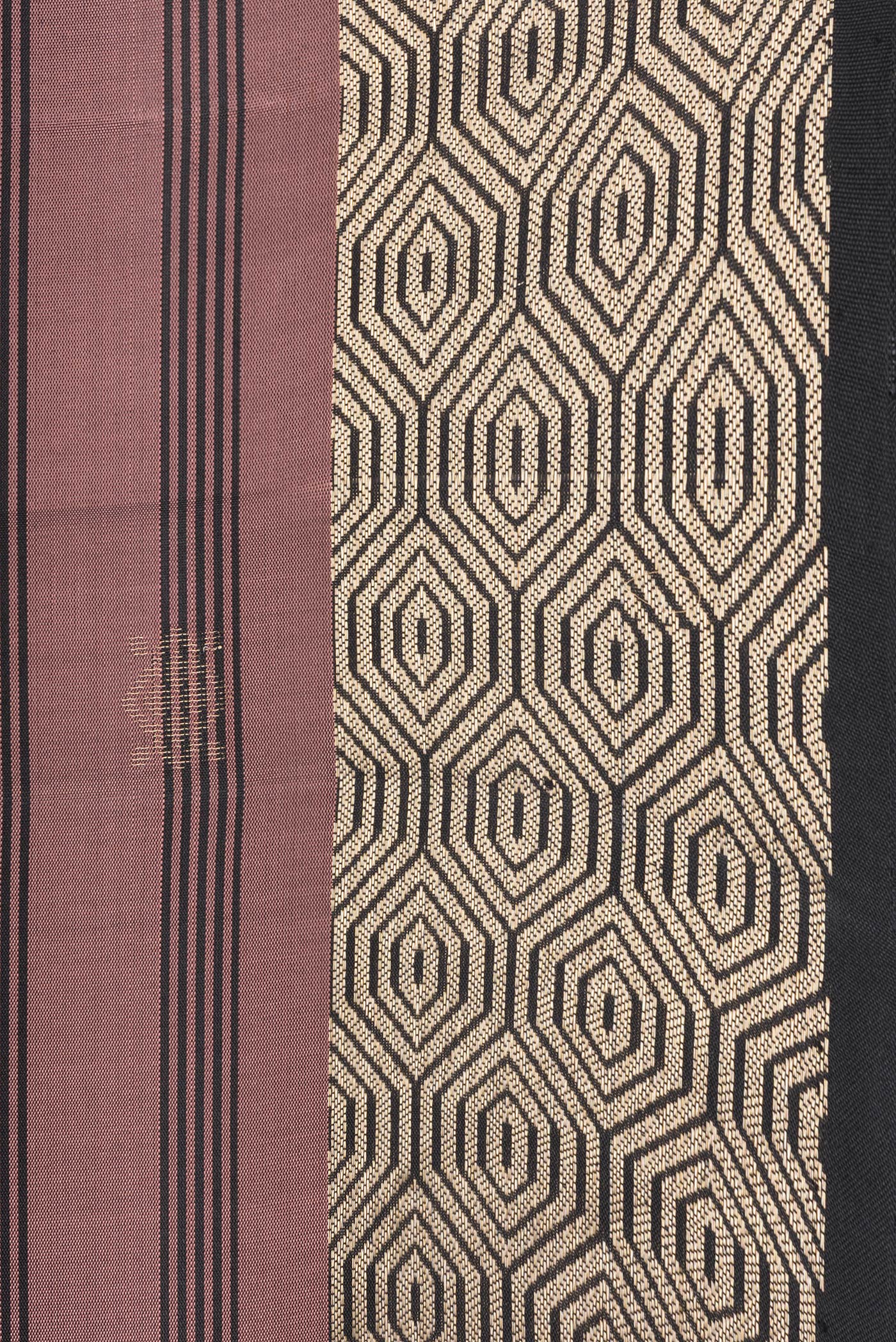 Border image of Rose Gold Dual Tone Soft Silk Saree with Zari Butta on the body and Zari Border. 