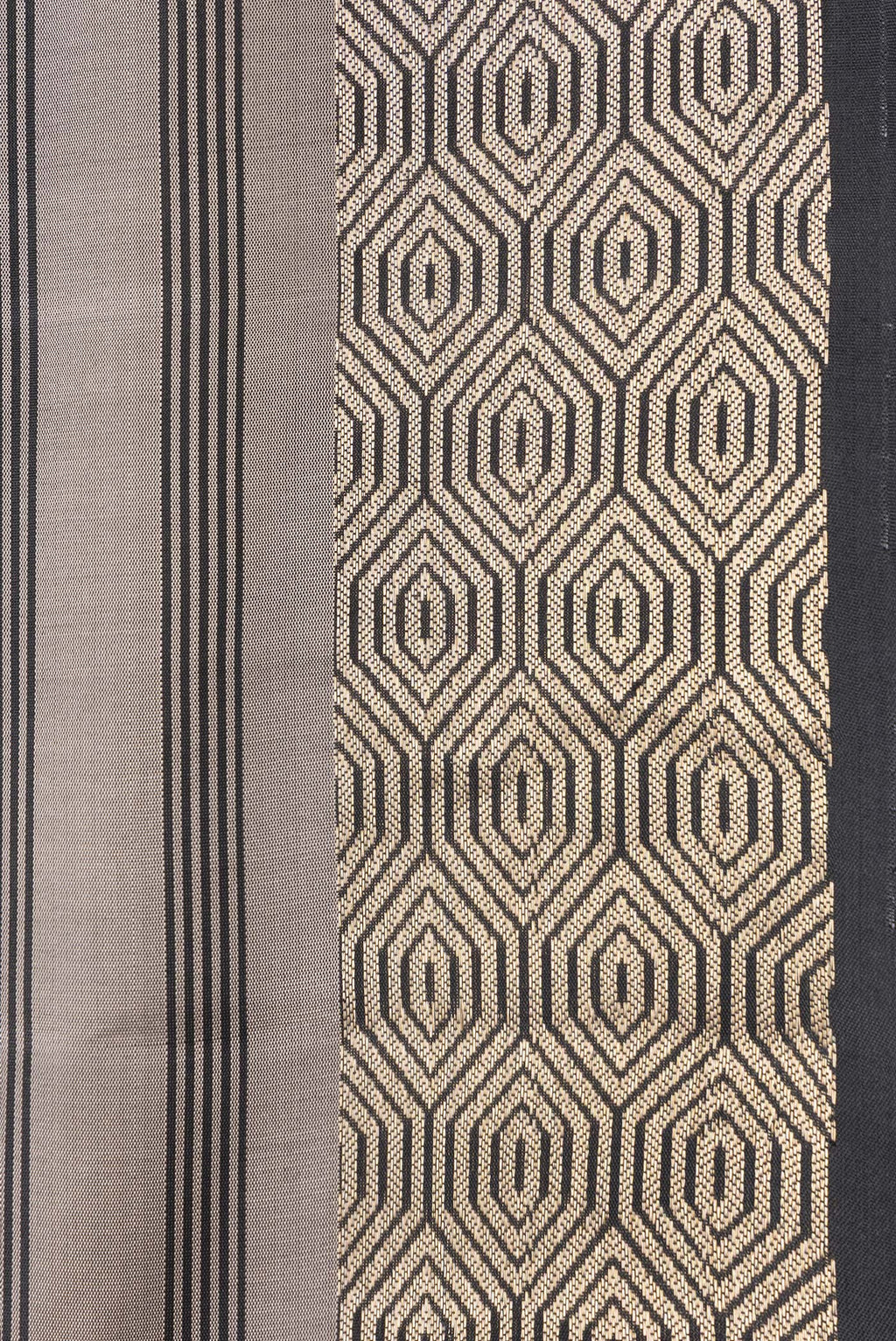 Border image of Grey Dual Tone Soft Silk Saree with Stripes on the body and Zari Border. 