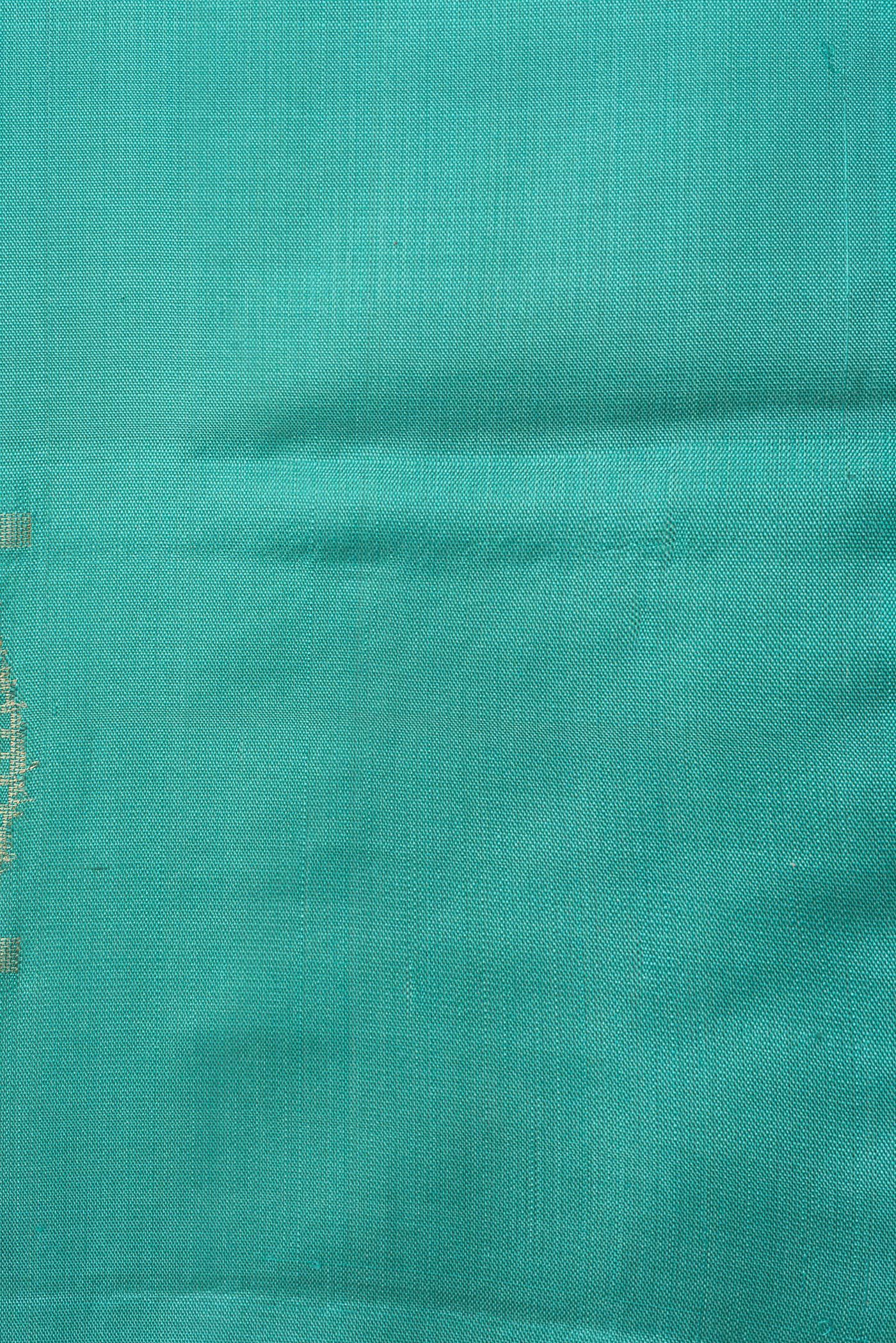 Border image of Sea Green Dual Tone Soft Silk Saree with Zari Butta on the body and Without Border. 
