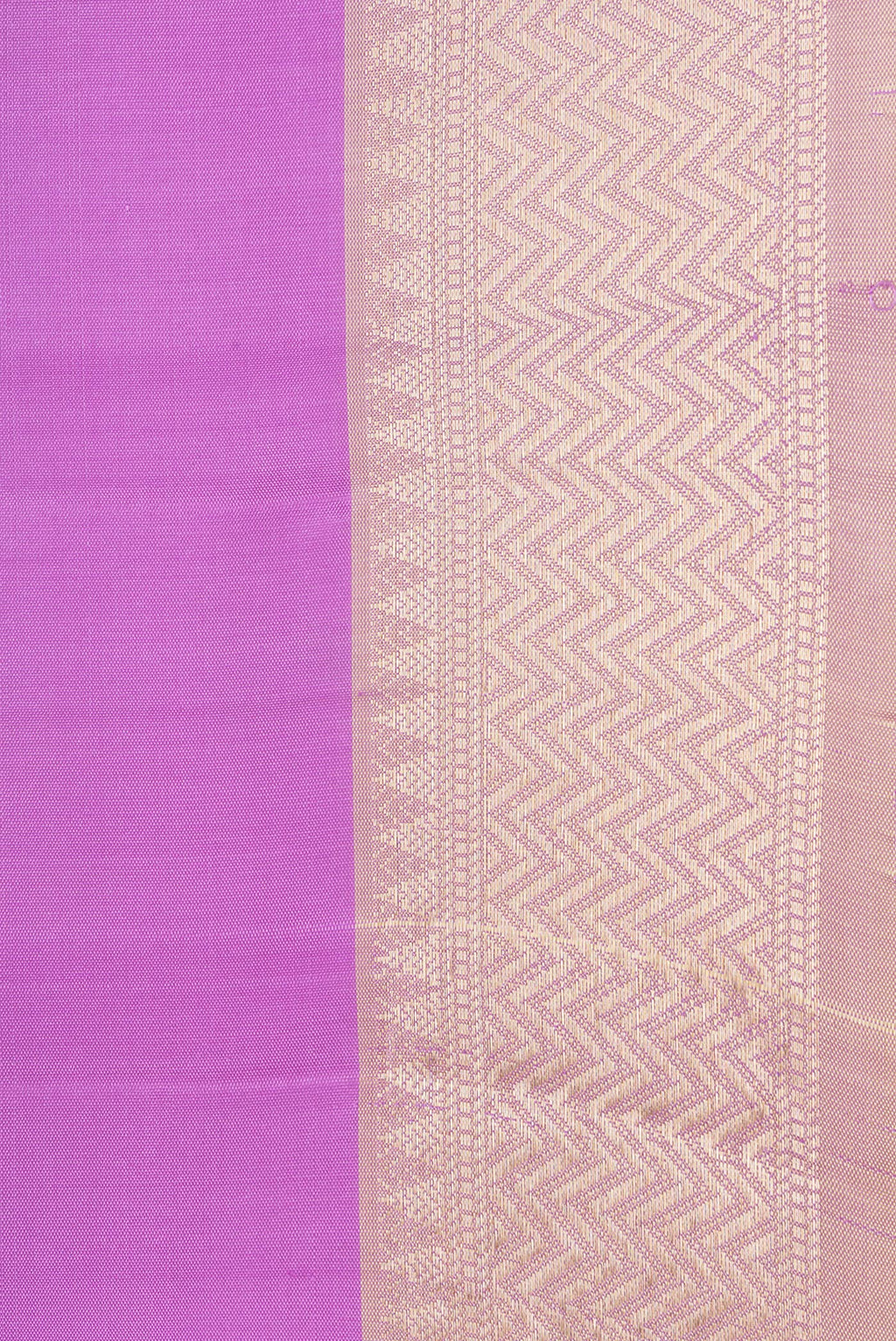 Border image of Lavender Dual Tone Soft Silk Saree with Zari Butta on the body and Zari Border. 