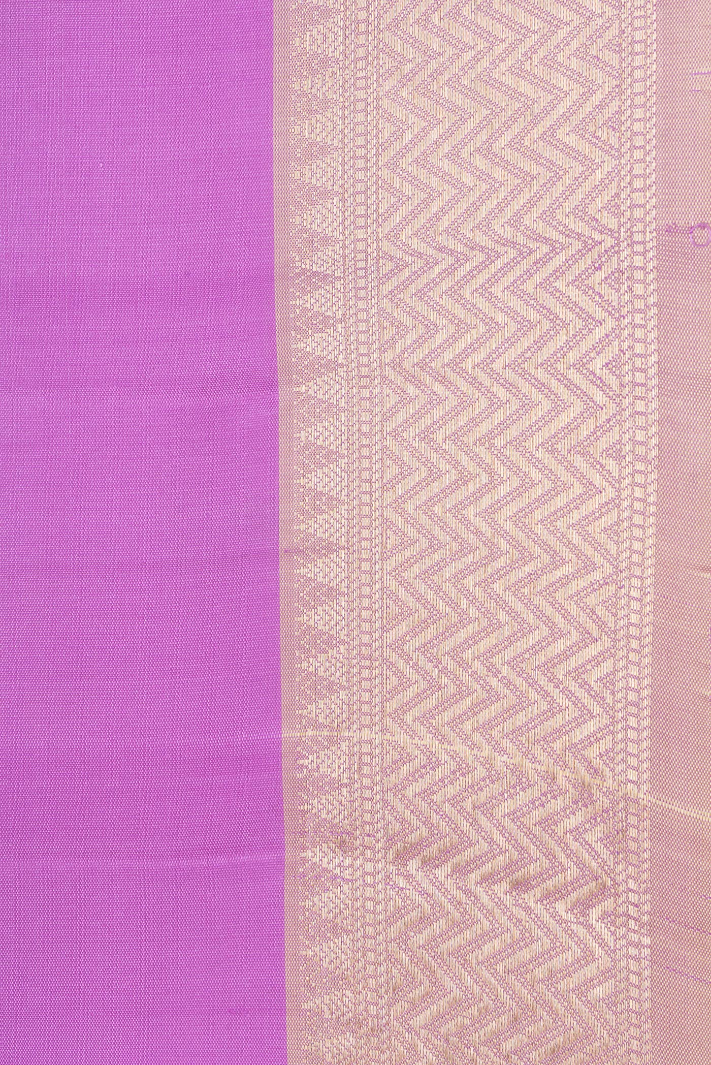 Border image of Lavender Dual Tone Soft Silk Saree with Zari Butta on the body and Zari Border. 