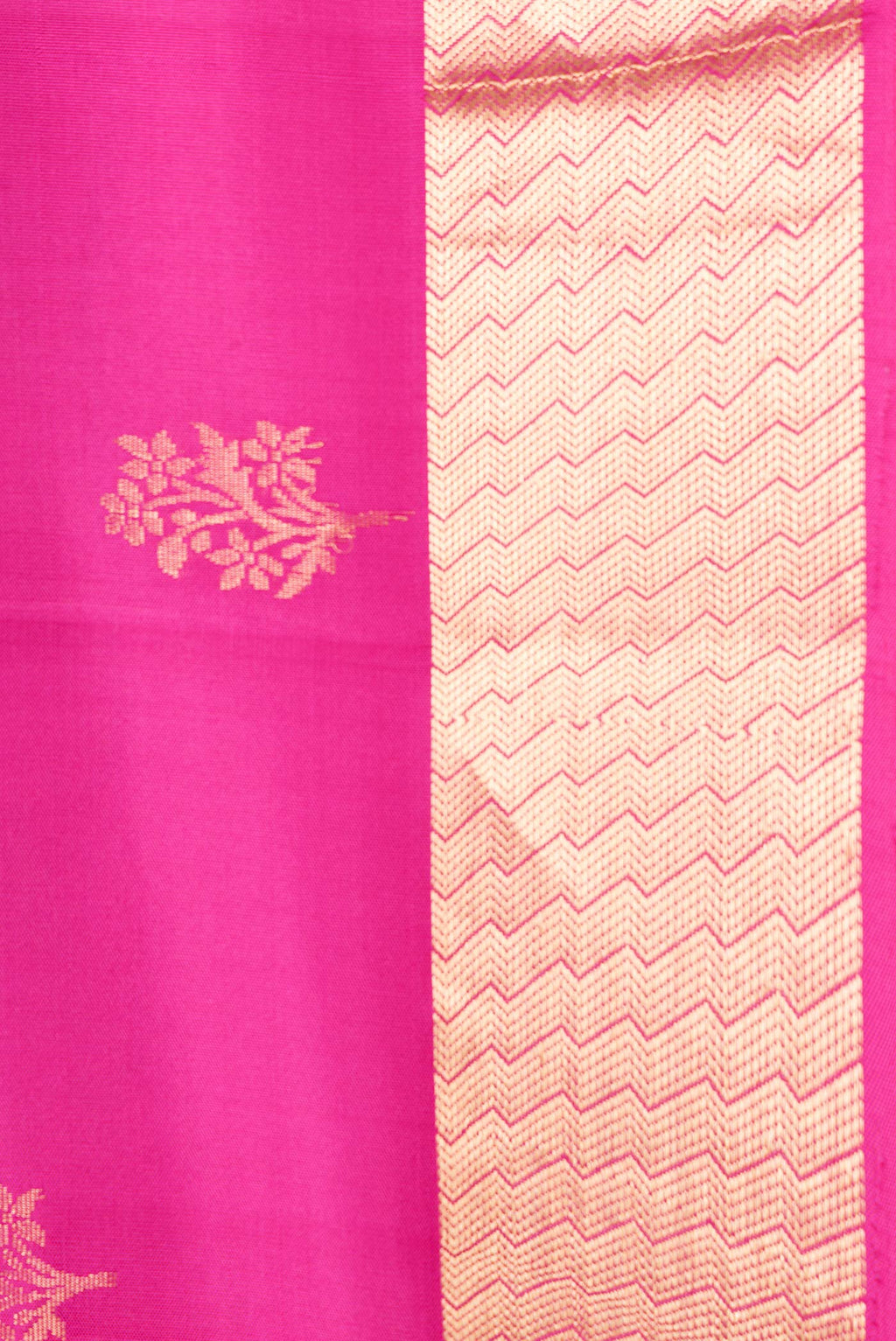 Border image of Pink Dual Tone Soft Silk Saree with Zari Butta on the body and Zari Border. 