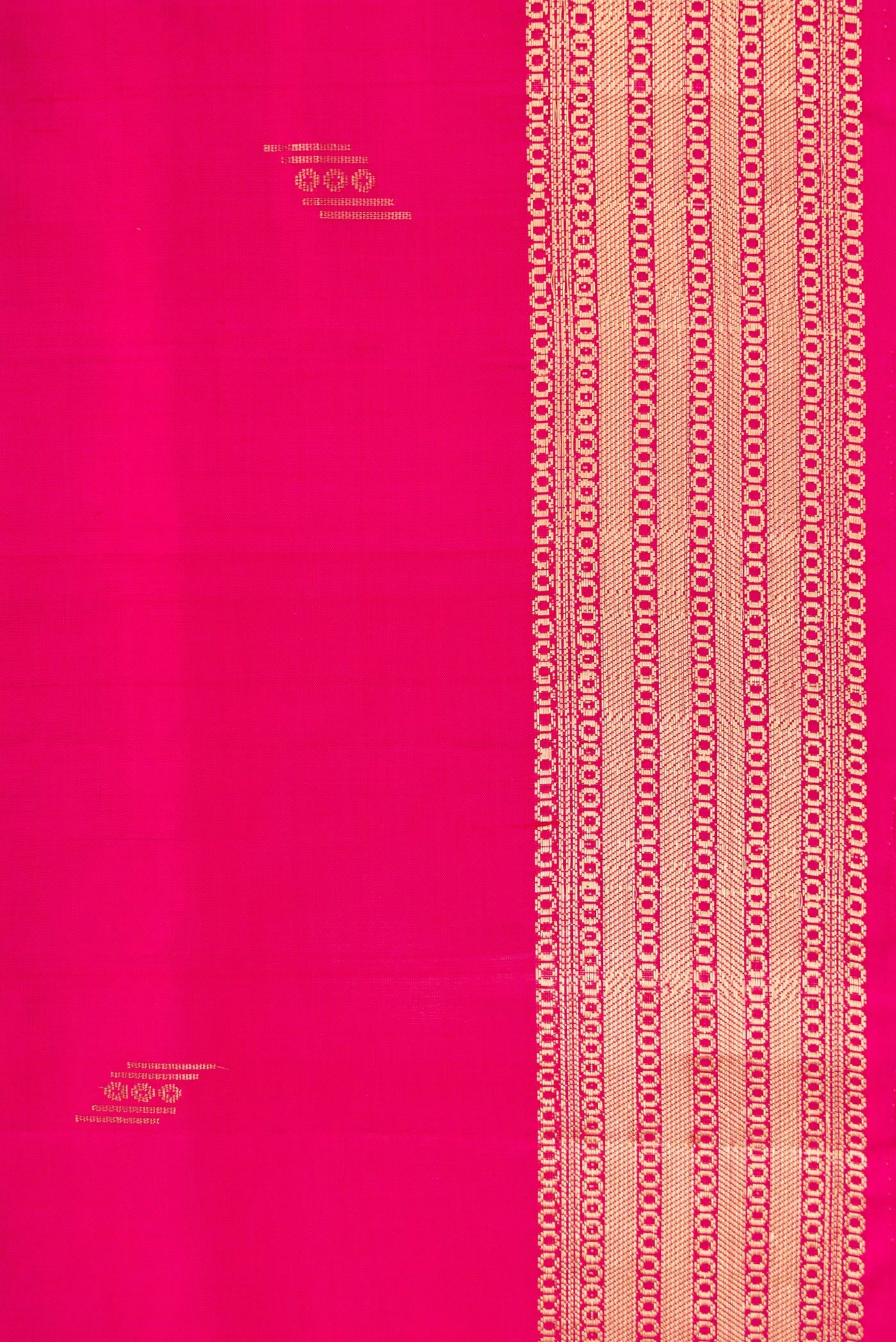 Border image of Pink Dual Tone Soft Silk Saree with Zari Butta on the body and Zari Border. 