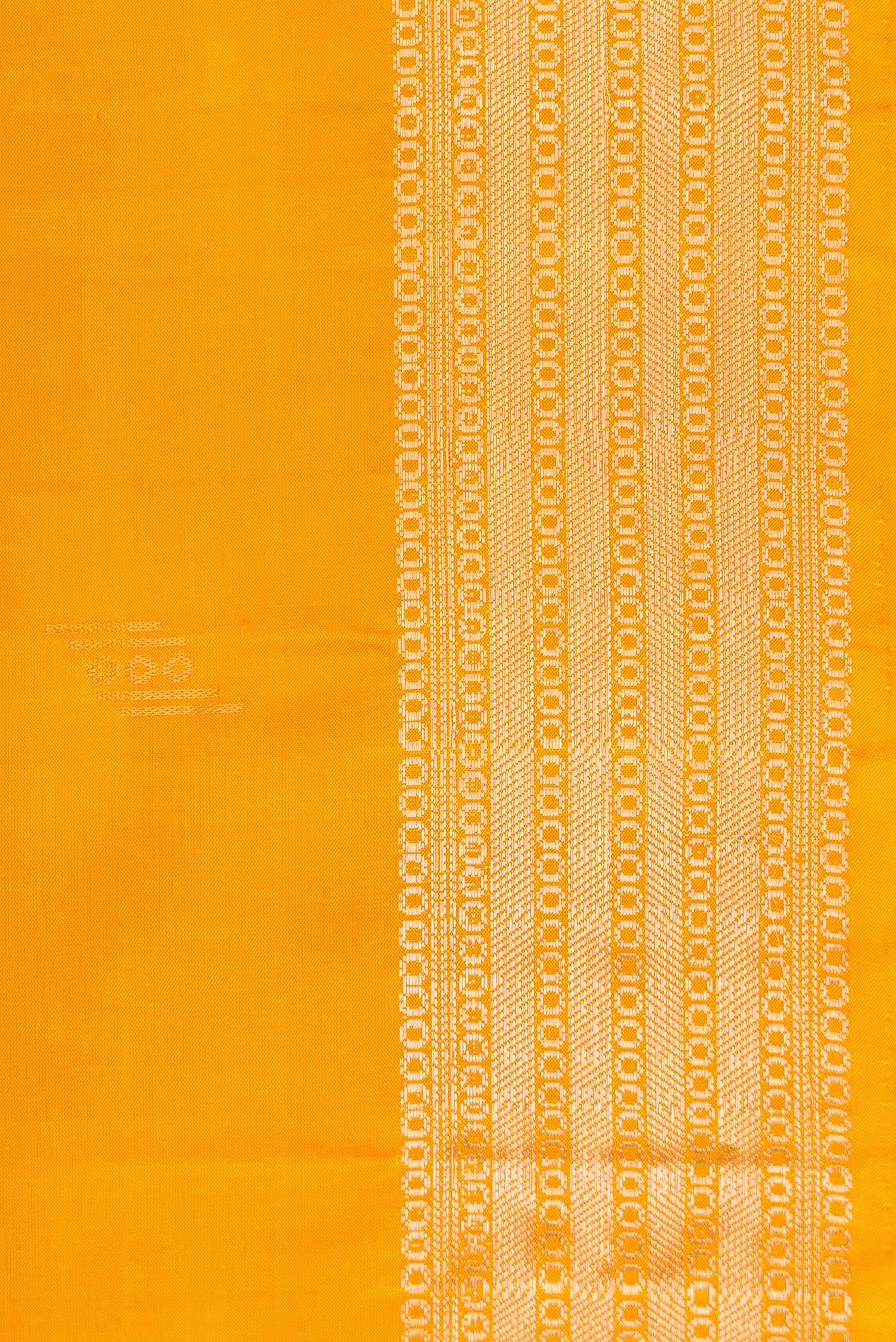 Border image of Mustard Dual Tone Soft Silk Saree with Zari Butta on the body and Zari Border. 