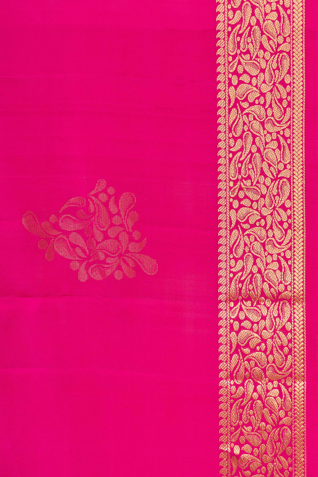 Border image of Pink Dual Tone Soft Silk Saree with Zari Butta on the body and Zari Border. 