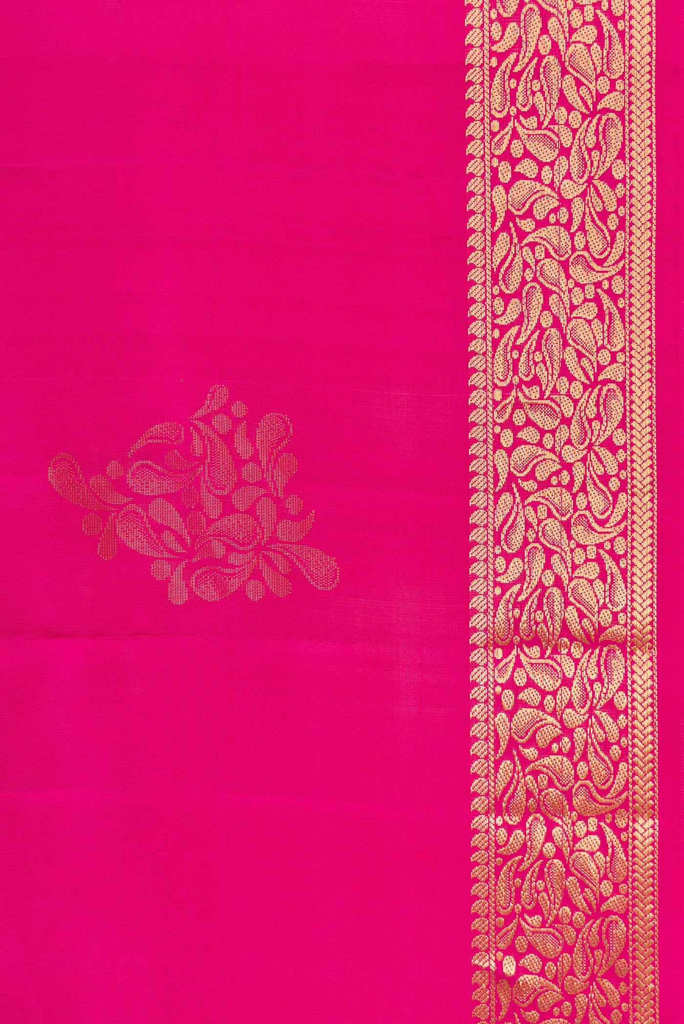 Border image of Pink Dual Tone Soft Silk Saree with Zari Butta on the body and Zari Border. 
