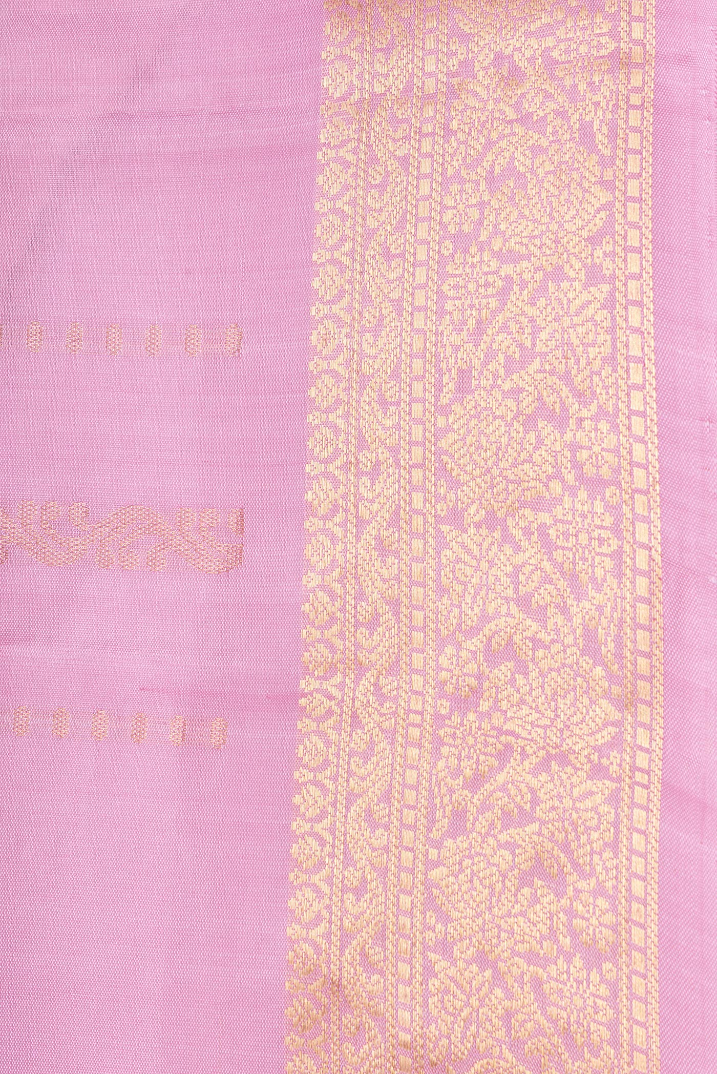 Border image of Pink Dual Tone Soft Silk Saree with Zari Butta on the body and Zari Border. 