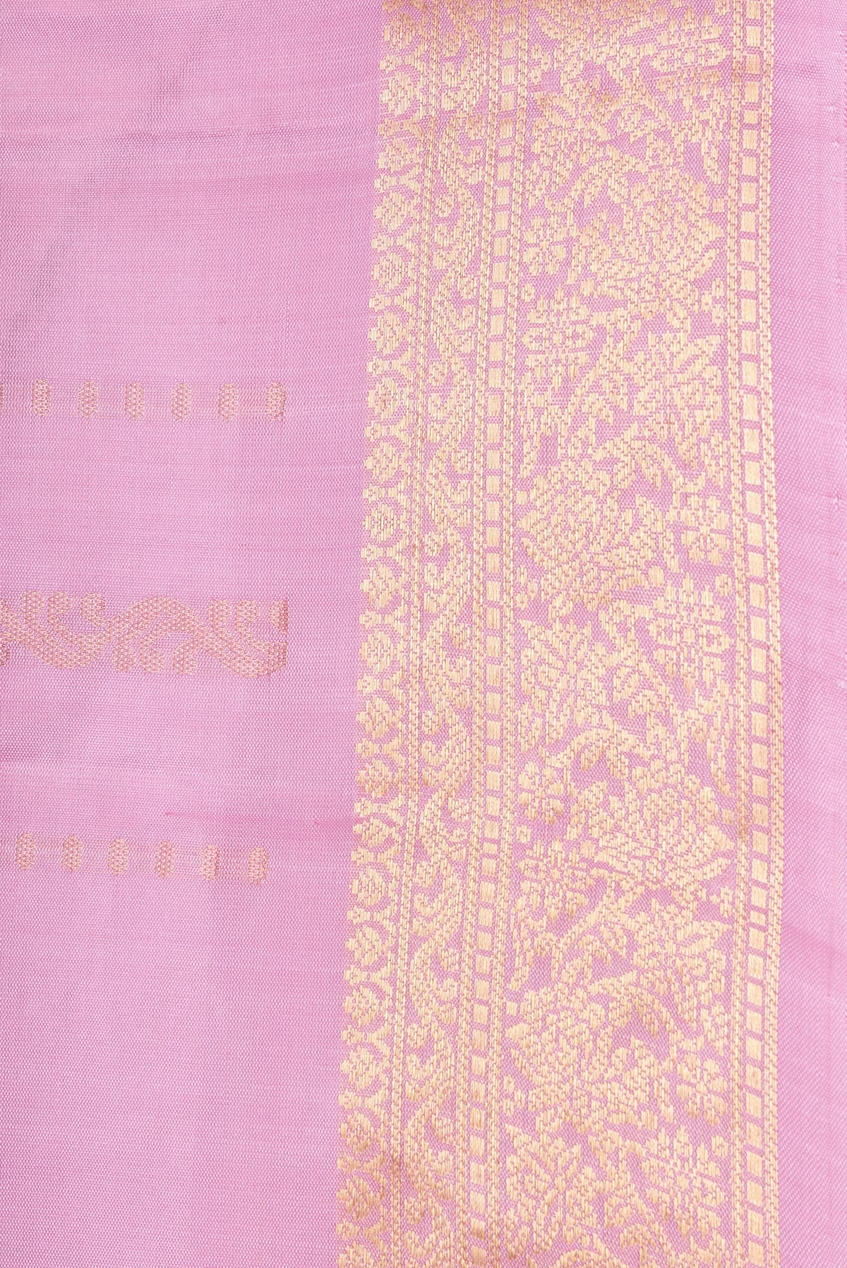 Border image of Pink Dual Tone Soft Silk Saree with Zari Butta on the body and Zari Border. 