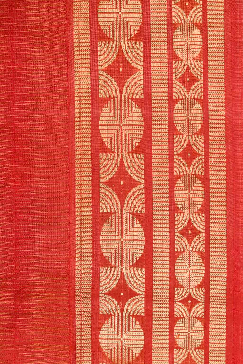 Border image of Brick Orange Dual Tone Soft Silk Saree with Zari Butta on the body and Zari Border. 