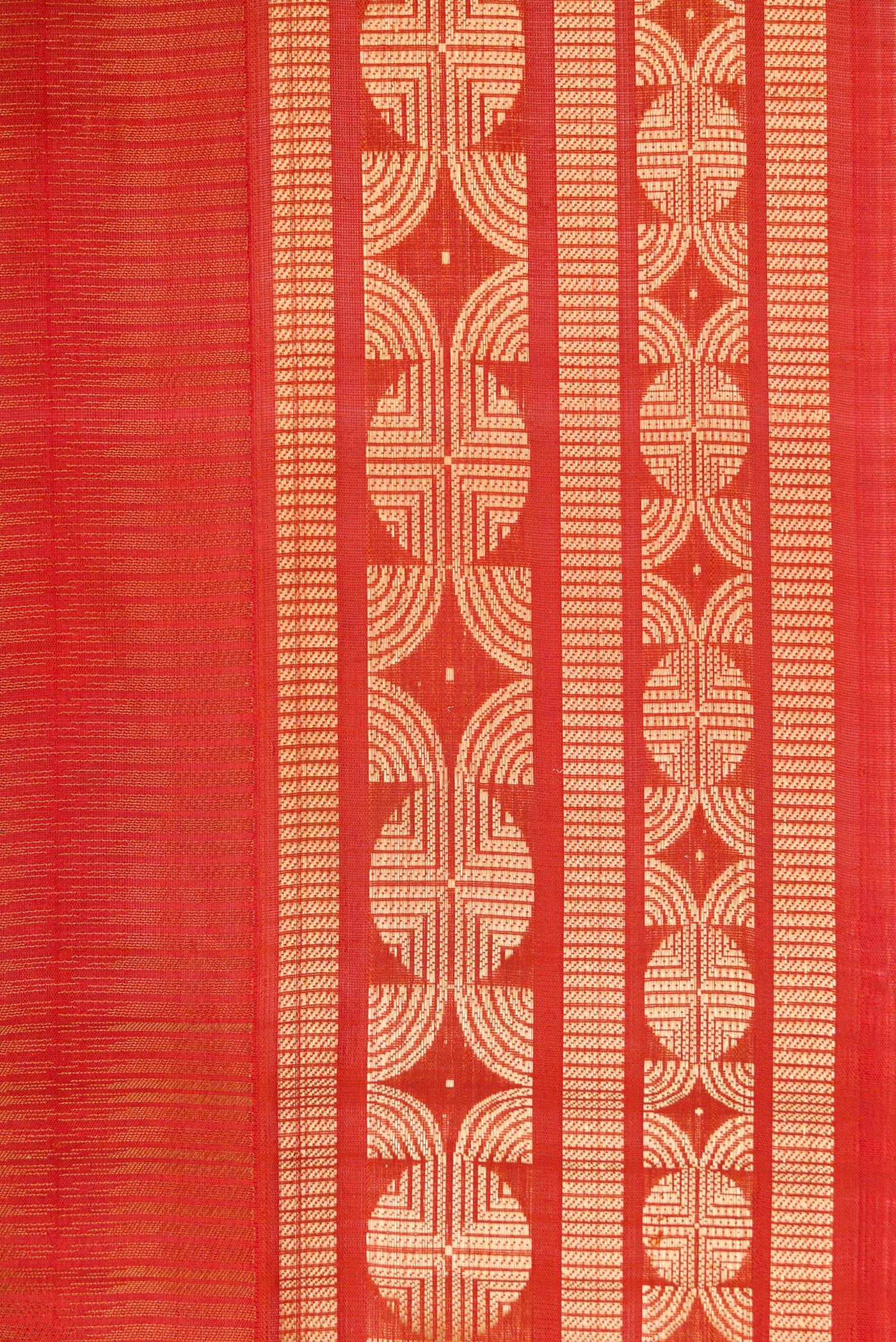 Border image of Brick Orange Dual Tone Soft Silk Saree with Zari Butta on the body and Zari Border. 