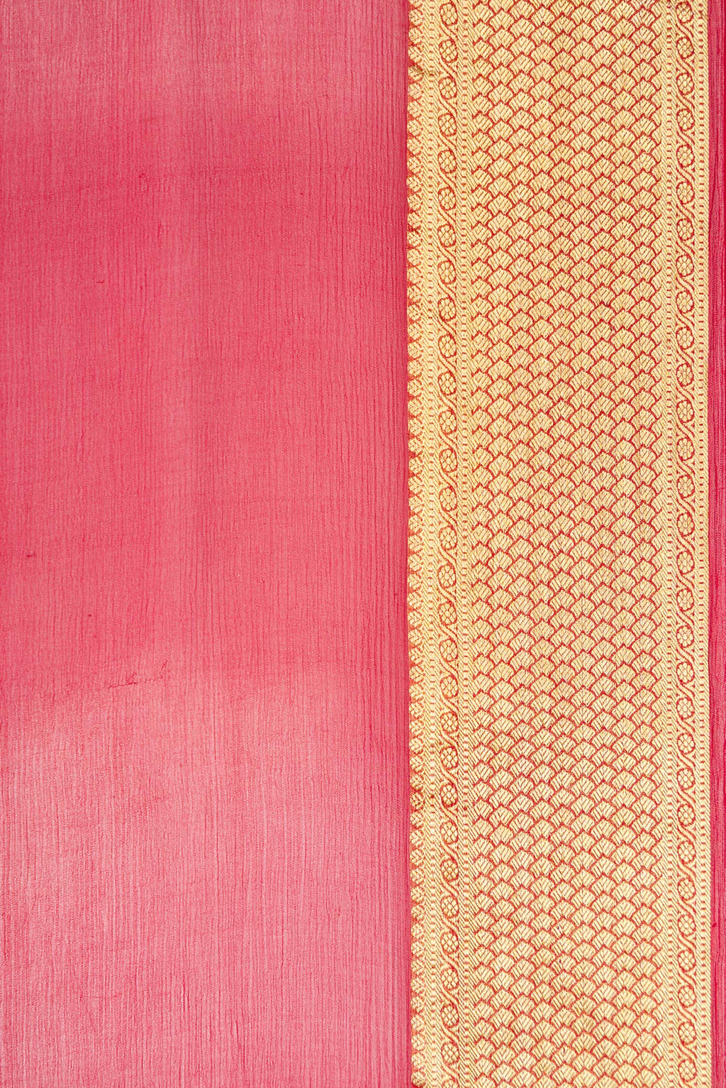 Border image of Maroon Dual Tone Mysore Chiffon Saree with Plain Body and Zari Border. 