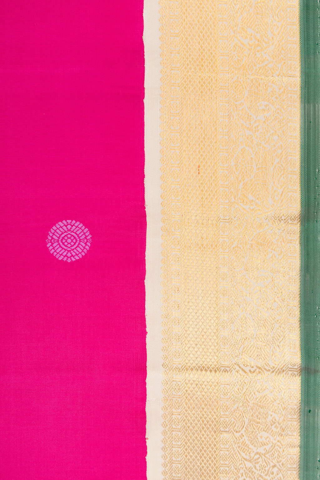 Border image of Pink Dual Tone Kanjivaram Silk Saree with Thread Butta on the body and Zari Border. 