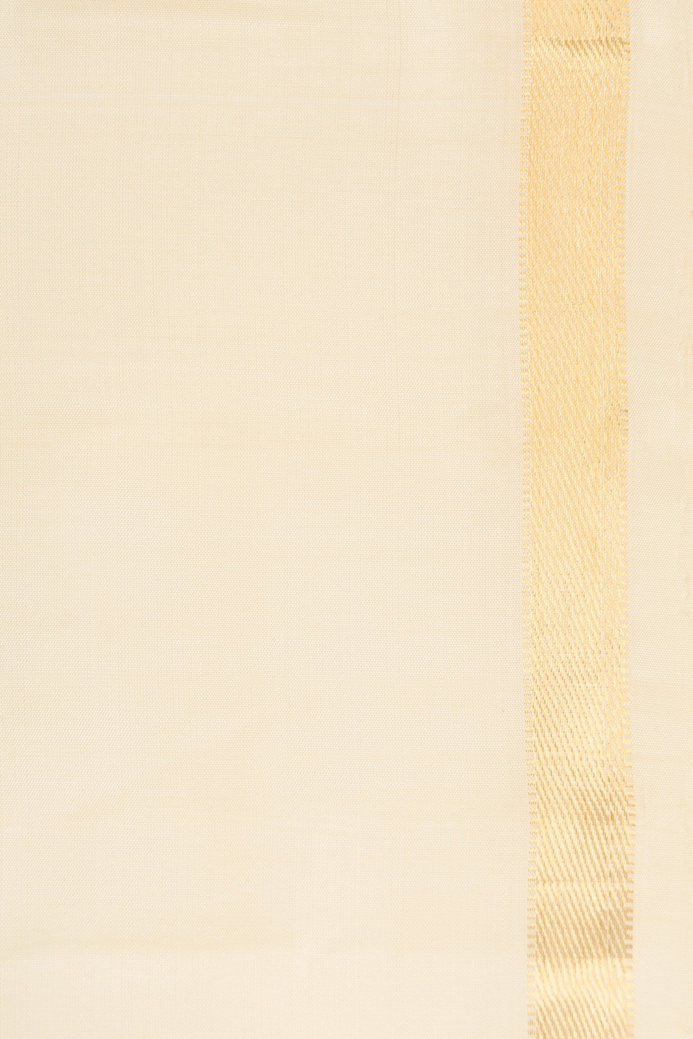Border image of Off White Dual Tone Kanjivaram Silk Saree with Plain Body and Zari Border. 