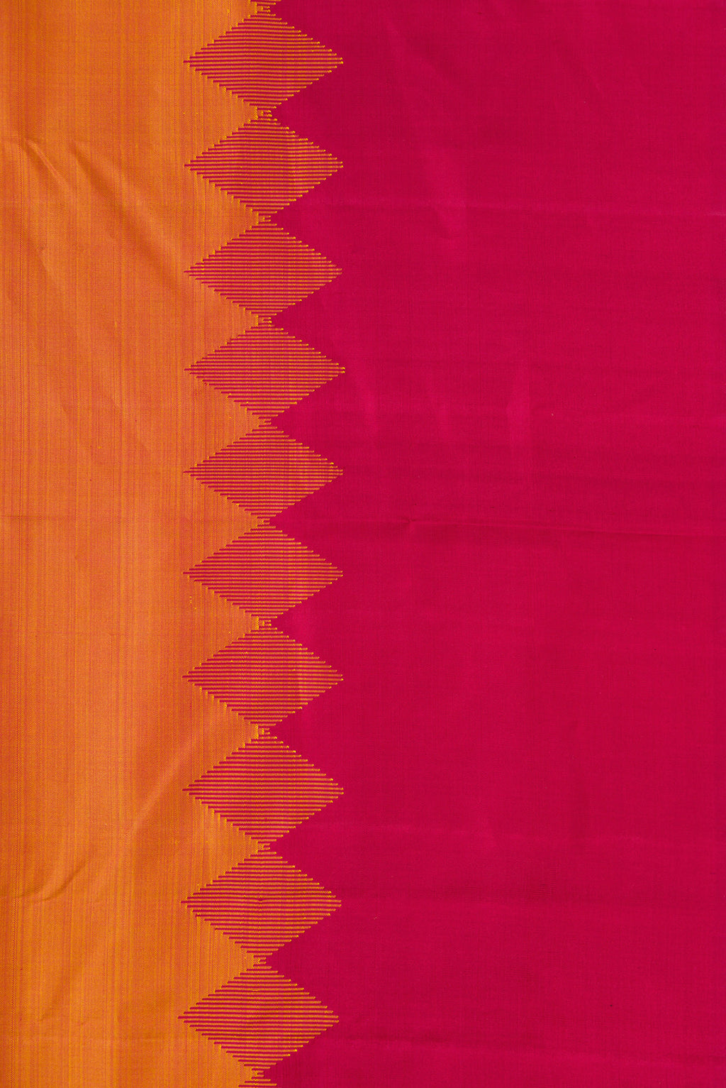 Border image of Mustard Dual Tone Kanjivaram Silk Saree with Plain Body and Fancy Border. 