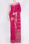 Pink Dual Tone Baluchari Silk Saree with Zari And Thread Butta on the body and Fancy Border.  displayed on a mannequin