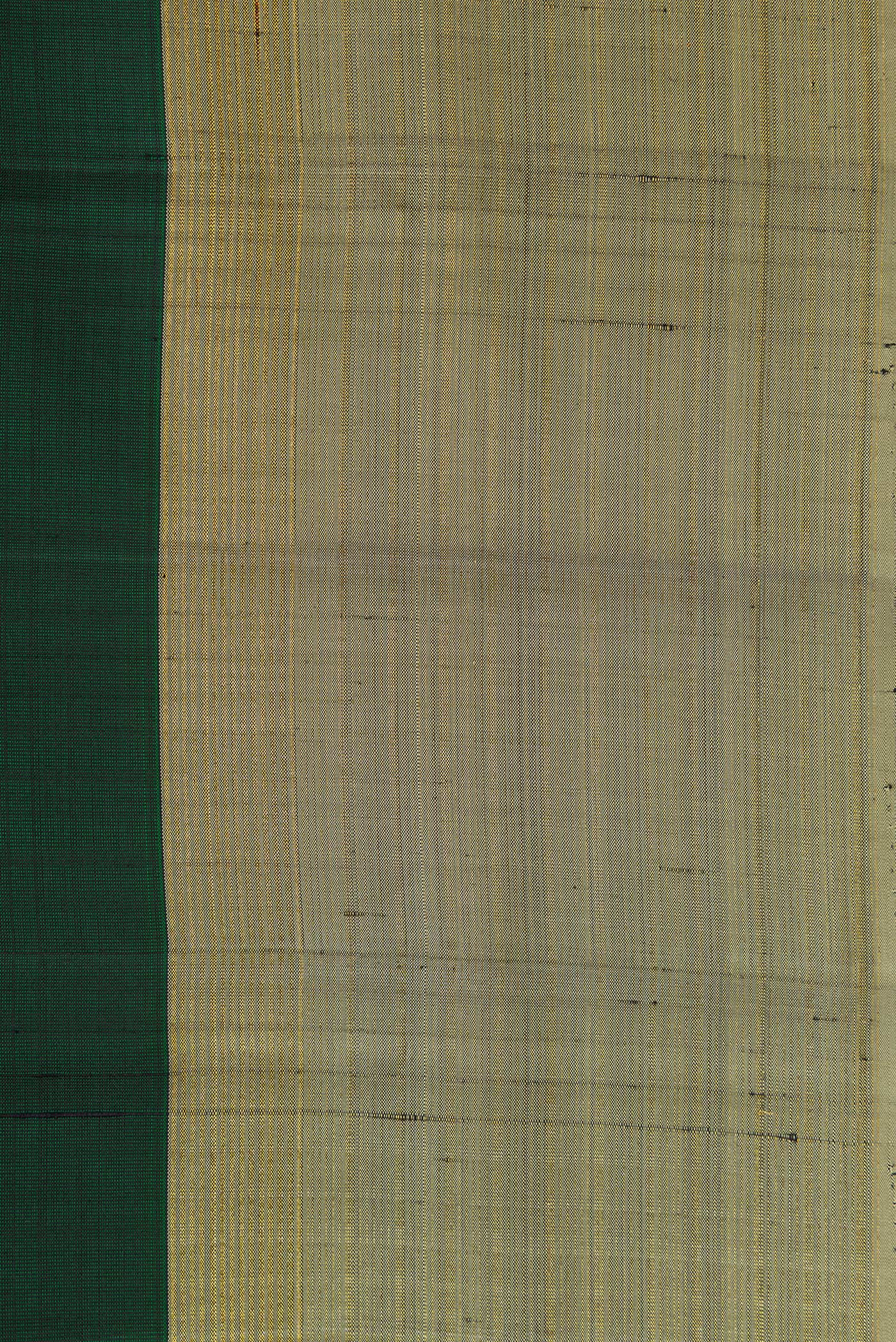 Border image of Bottle Green Dual Tone Kanjivaram Silk Saree with Plain Body and Zari Border. 