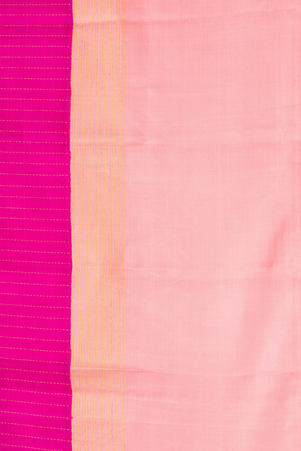 Border image of Purple Dual Tone Kanjivaram Silk Saree with Stripes on the body and Zari Border. 