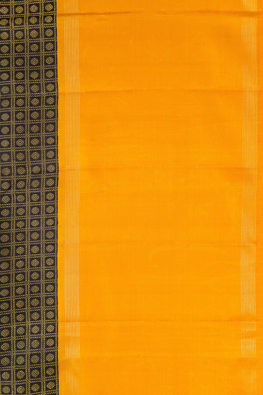 Border image of Black Dual Tone Kanchipuram Silk Saree with Zari Brocade on the body and Zari Border. 