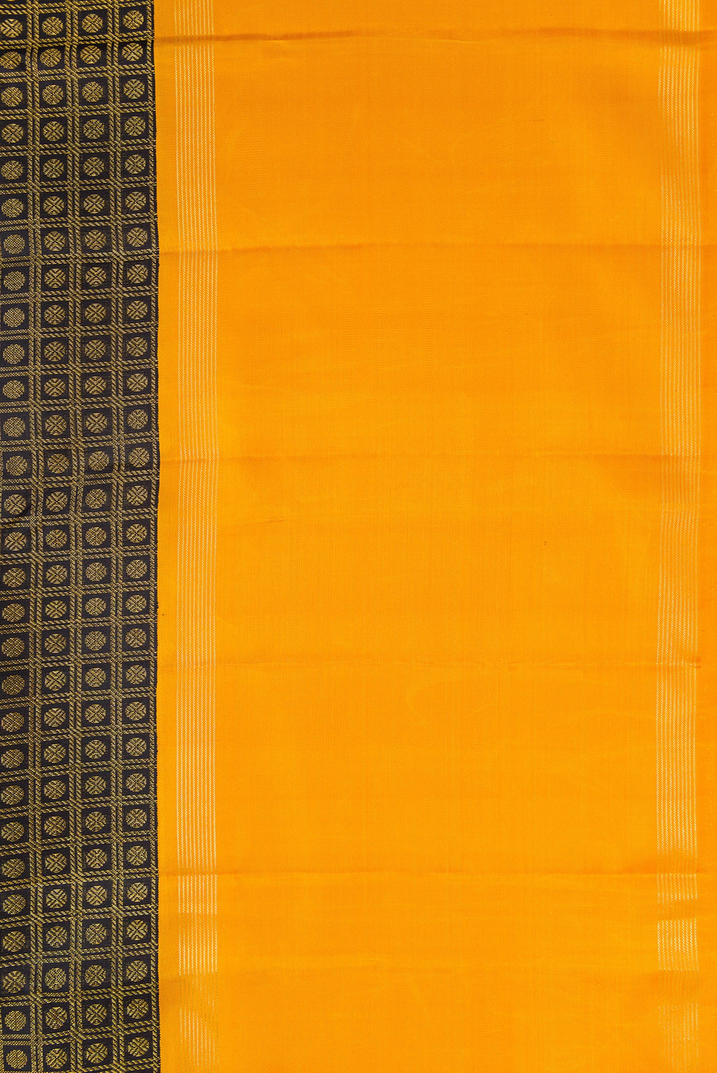 Border image of Black Dual Tone Kanchipuram Silk Saree with Zari Brocade on the body and Zari Border. 