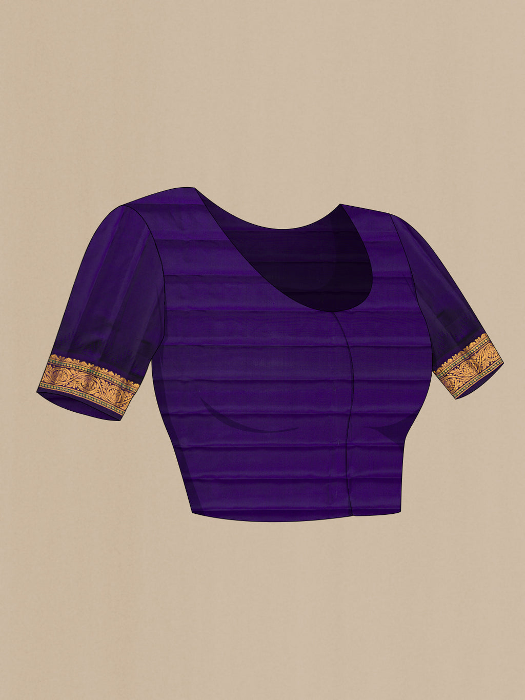 Close up image of the blouse of Pink Dual Tone Gadwal Silk Saree with Checked design on the body and Zari Border. 