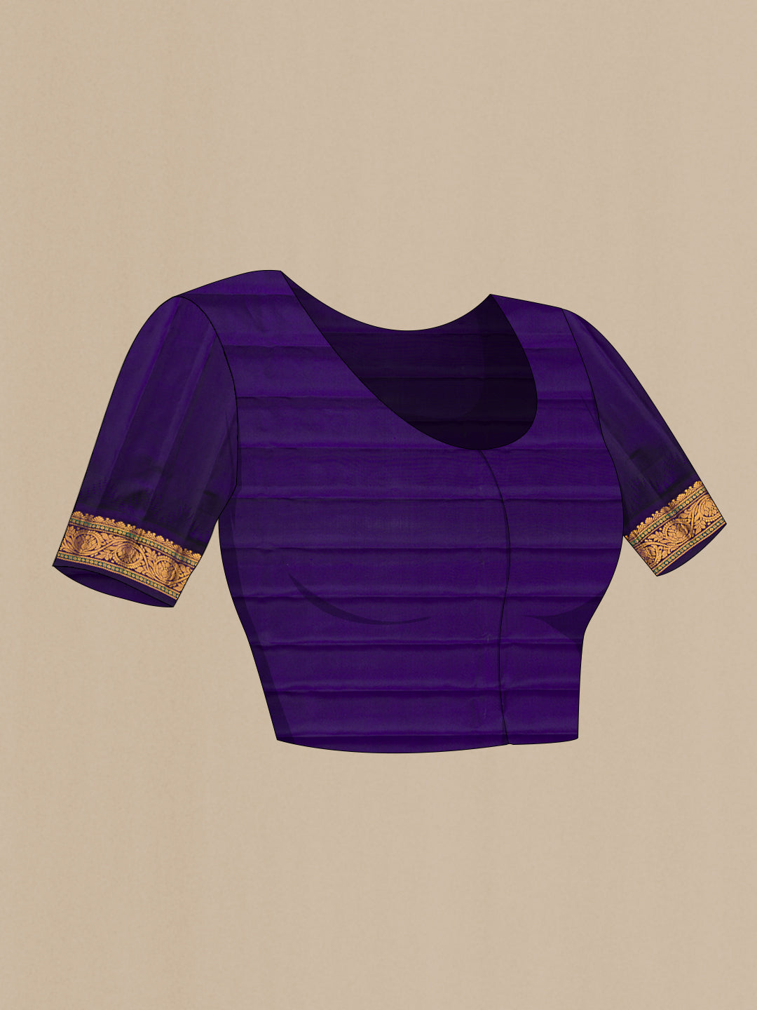 Close up image of the blouse of Pink Dual Tone Gadwal Silk Saree with Checked design on the body and Zari Border. 