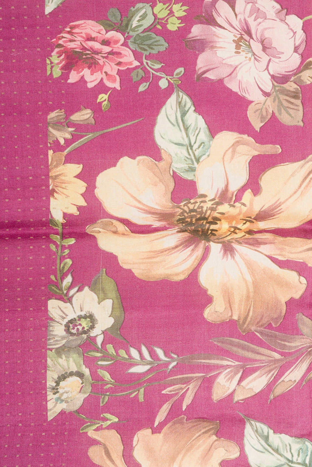 Border image of Pink Dual Tone Tussar Silk Saree with Stripes on the body and Printed Border. 