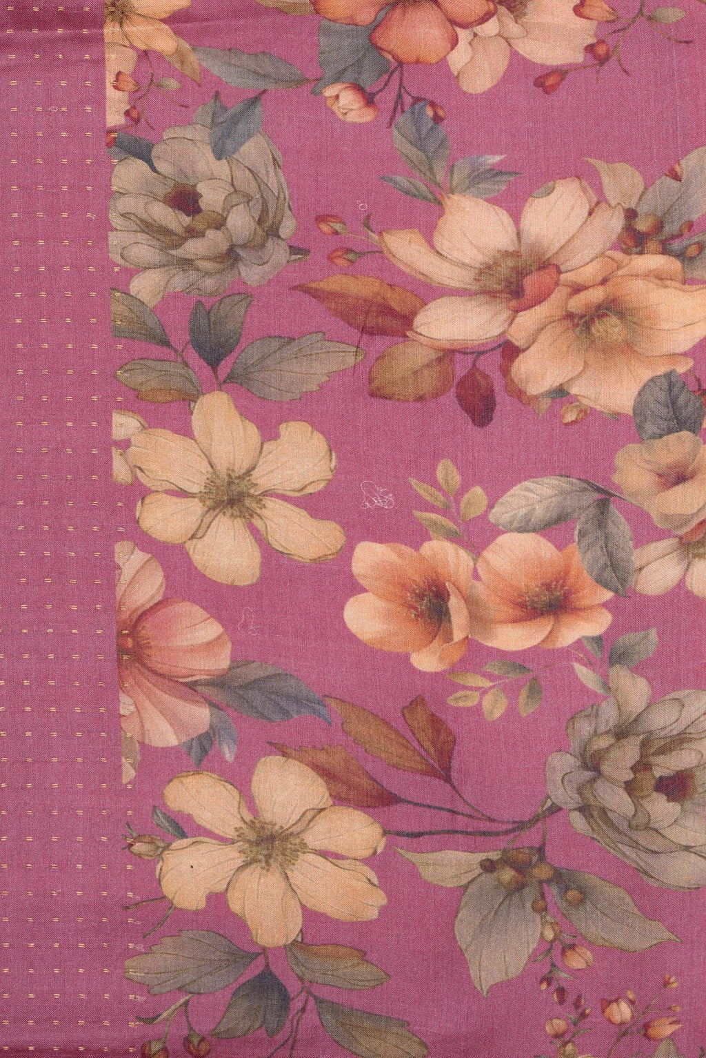 Border image of Pink Dual Tone Tussar Silk Saree with Stripes on the body and Fancy Border. 