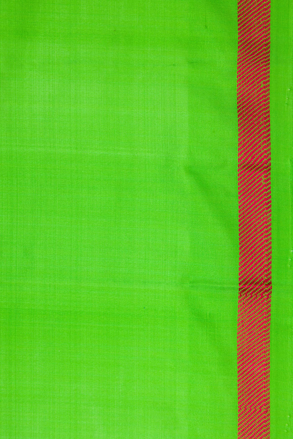 Border image of Green Dual Tone Kanchipuram Silk Nine Yards Saree with Thread Butta on the body and Thread Border. 